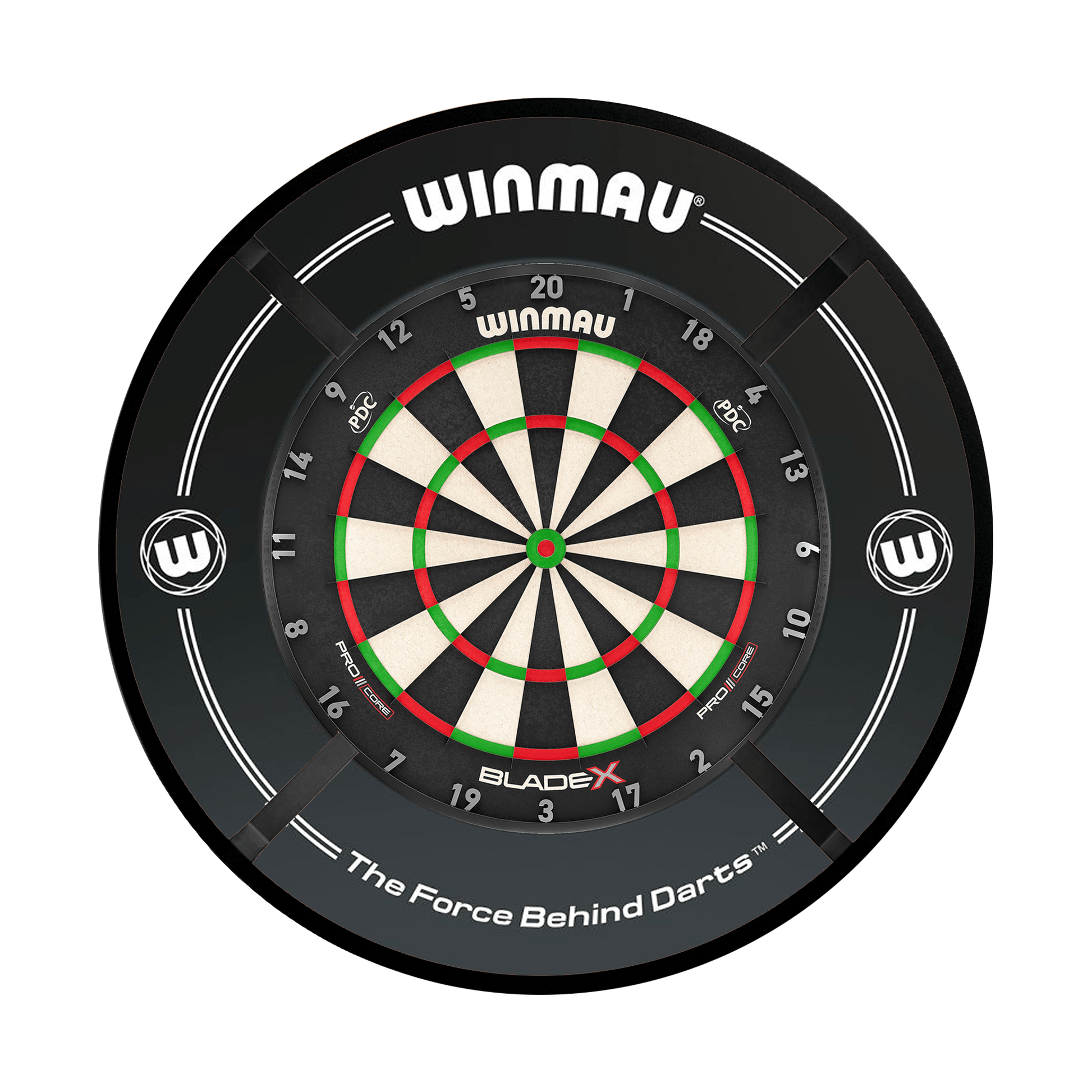 Winmau Blade X Dartboard, Surround & Corona Light Bundle Blade X / Black / Target Corona Vision Boards