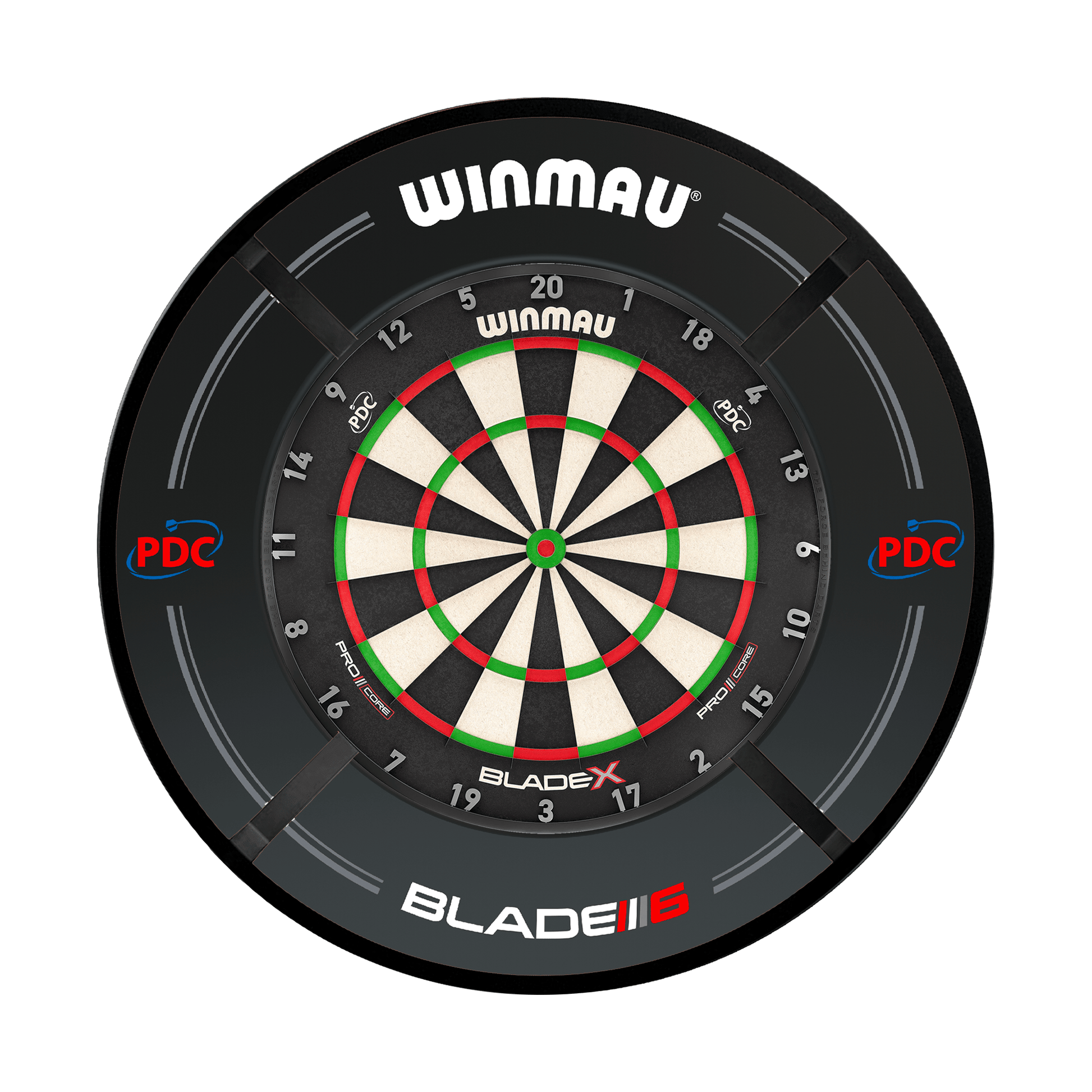 Winmau Blade X Dartboard, Surround & Corona Light Bundle Blade X / PDC Black / Target Corona Vision Boards