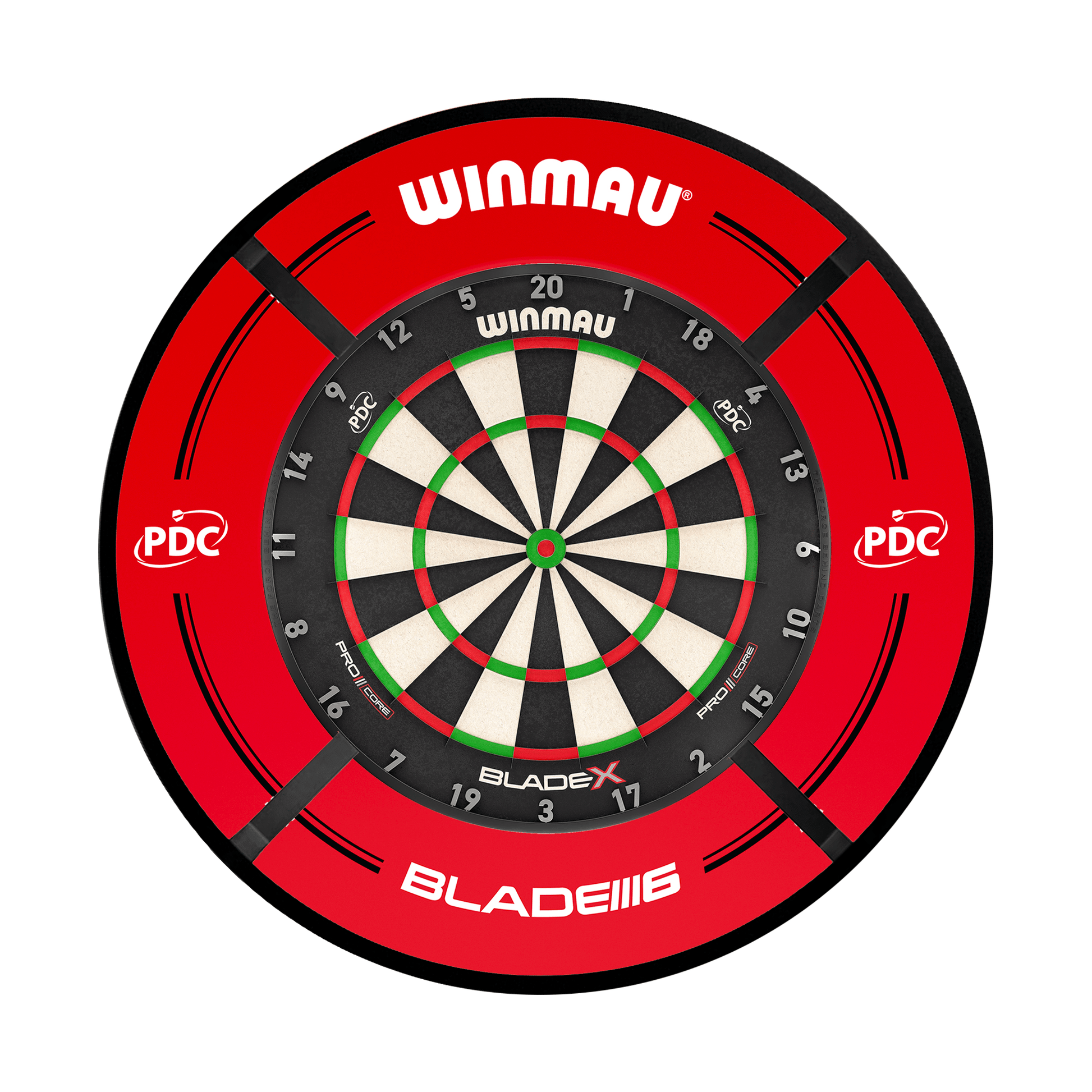 Winmau Blade X Dartboard, Surround & Corona Light Bundle Blade X / PDC Red / Target Corona Vision Boards