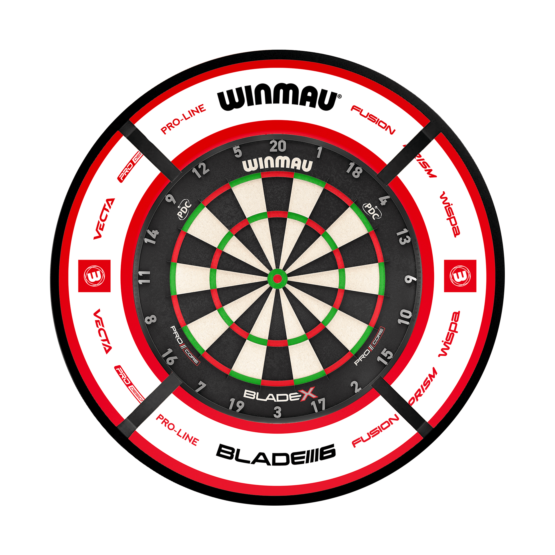 Winmau Blade X Dartboard, Surround & Corona Light Bundle Blade X / Pro 2.0 Red / Target Corona Vision Boards