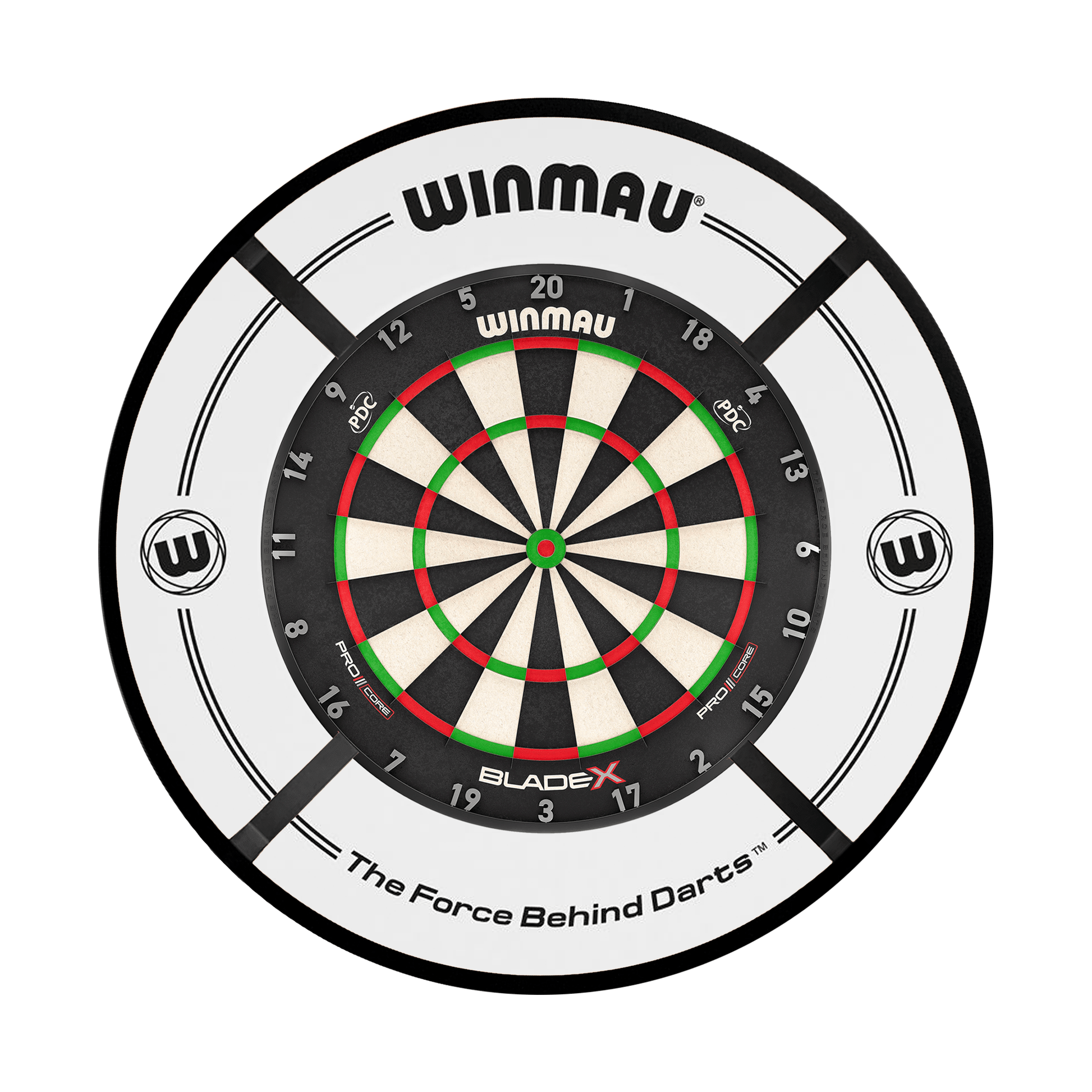 Winmau Blade X Dartboard, Surround & Corona Light Bundle Blade X / White / Target Corona Vision Boards