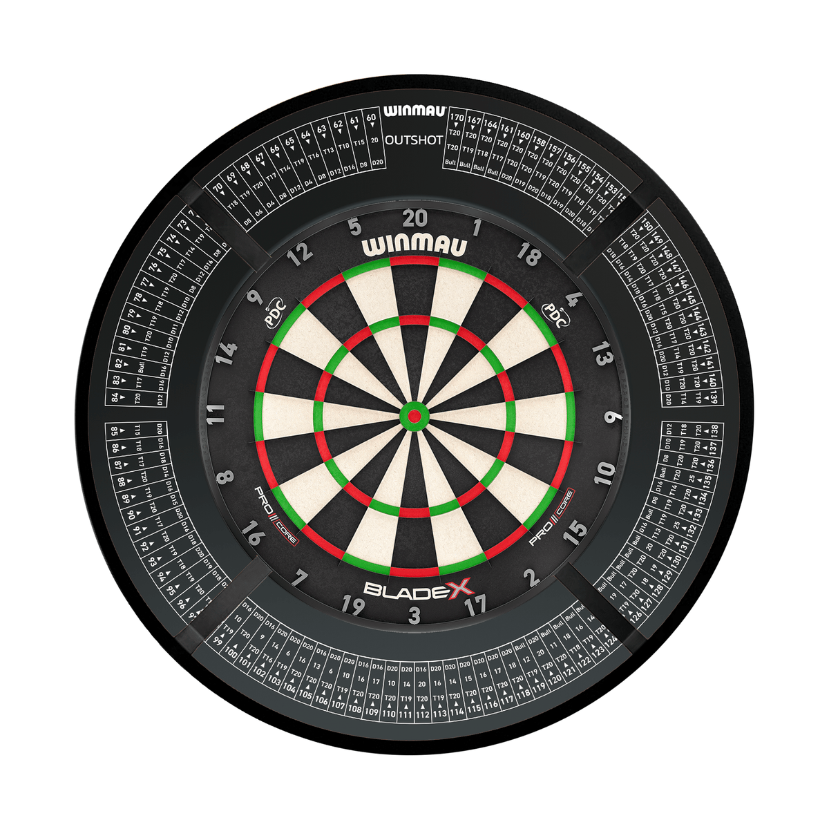 Winmau Blade X Dartboard, Surround & Corona Light Bundle Dartboard Bundles