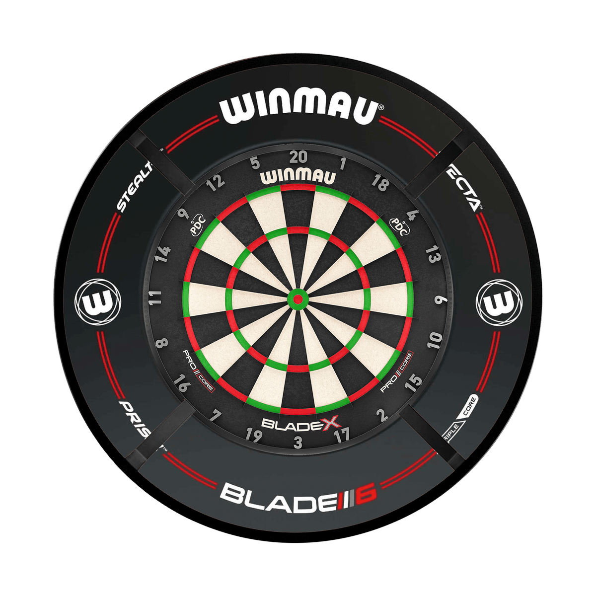 Winmau Blade X Dartboard, Surround & Corona Light Bundle Dartboard Bundles