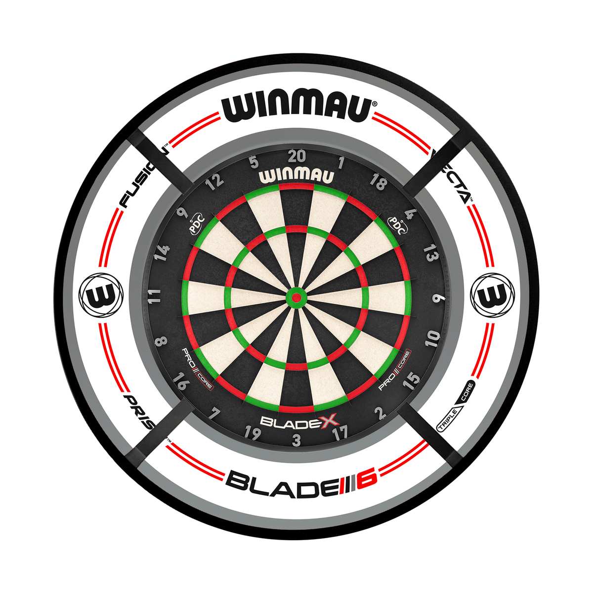 Winmau Blade X Dartboard, Surround & Corona Light Bundle Dartboard Bundles