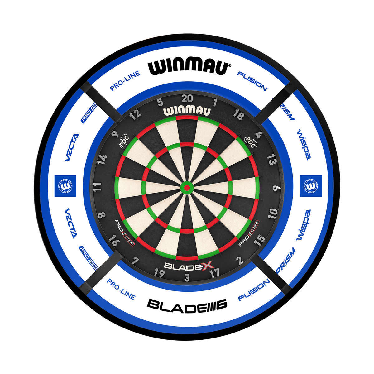 Winmau Blade X Dartboard, Surround & Corona Light Bundle Dartboard Bundles