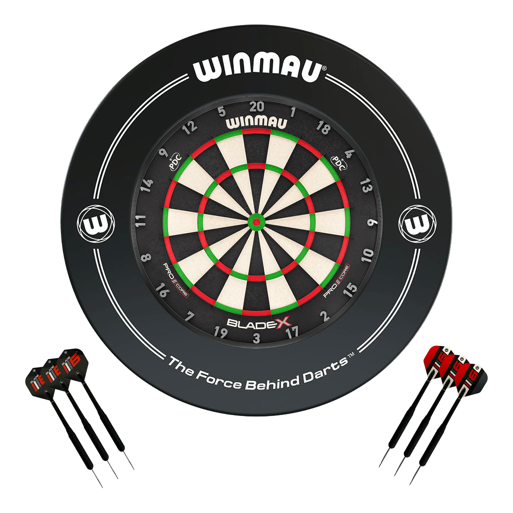 Winmau Blade X Dartboard, Surround & Darts - Complete Darts Set Blade X / Black Boards