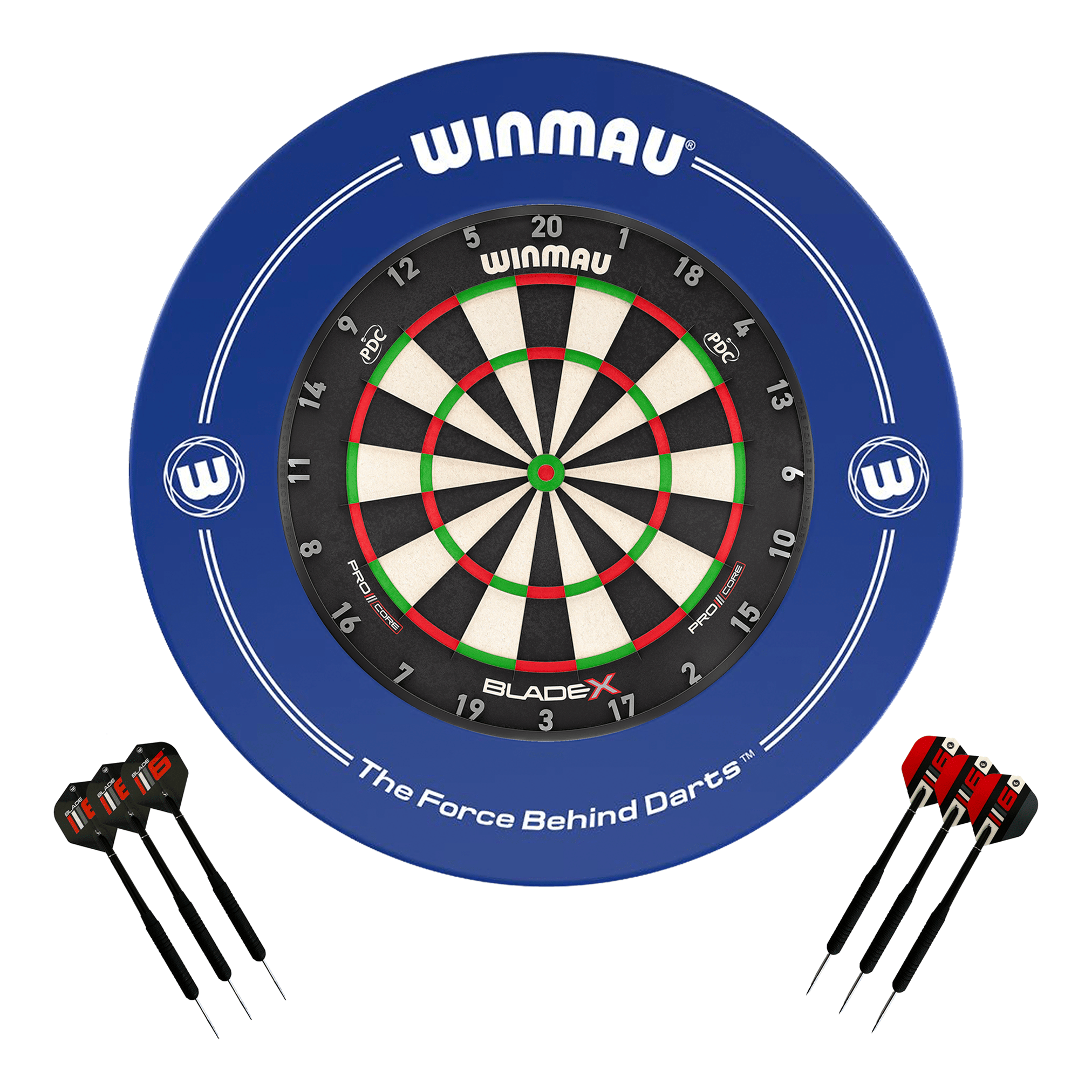 Winmau Blade X Dartboard, Surround & Darts - Complete Darts Set Blade X / Blue Boards