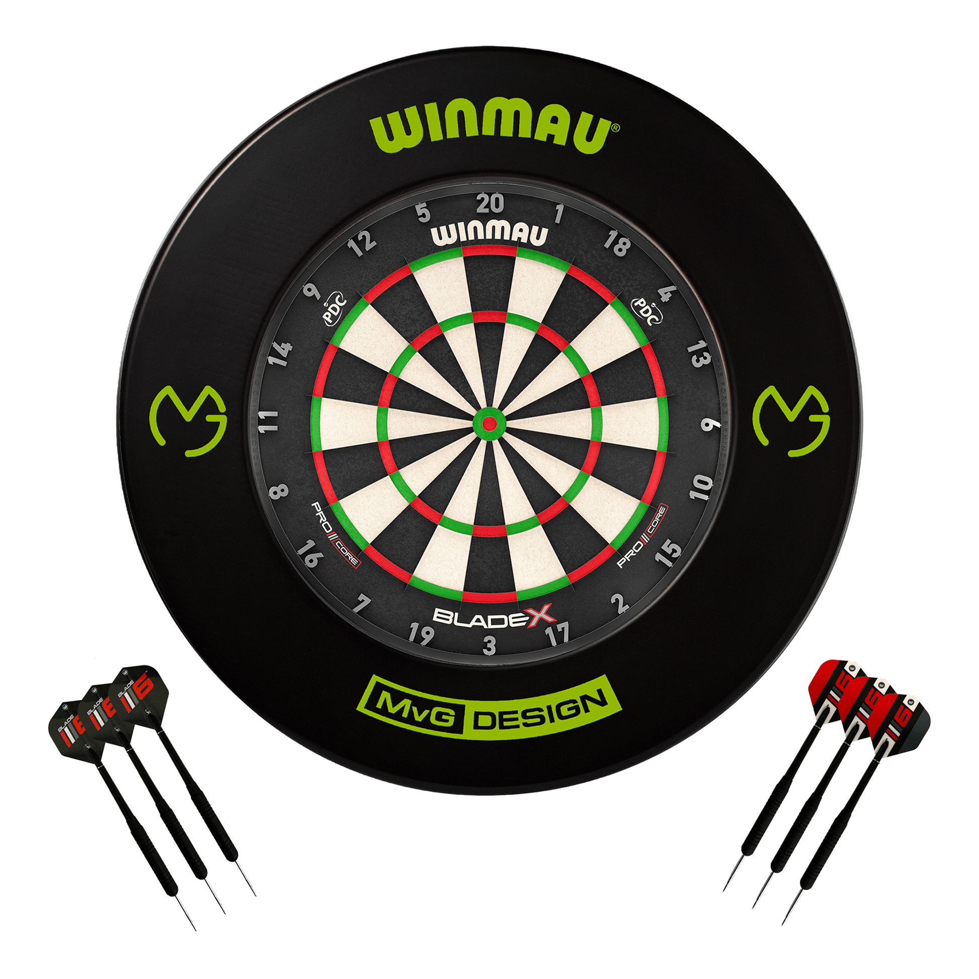 Winmau Blade X Dartboard, Surround & Darts - Complete Darts Set Blade X / MvG Boards