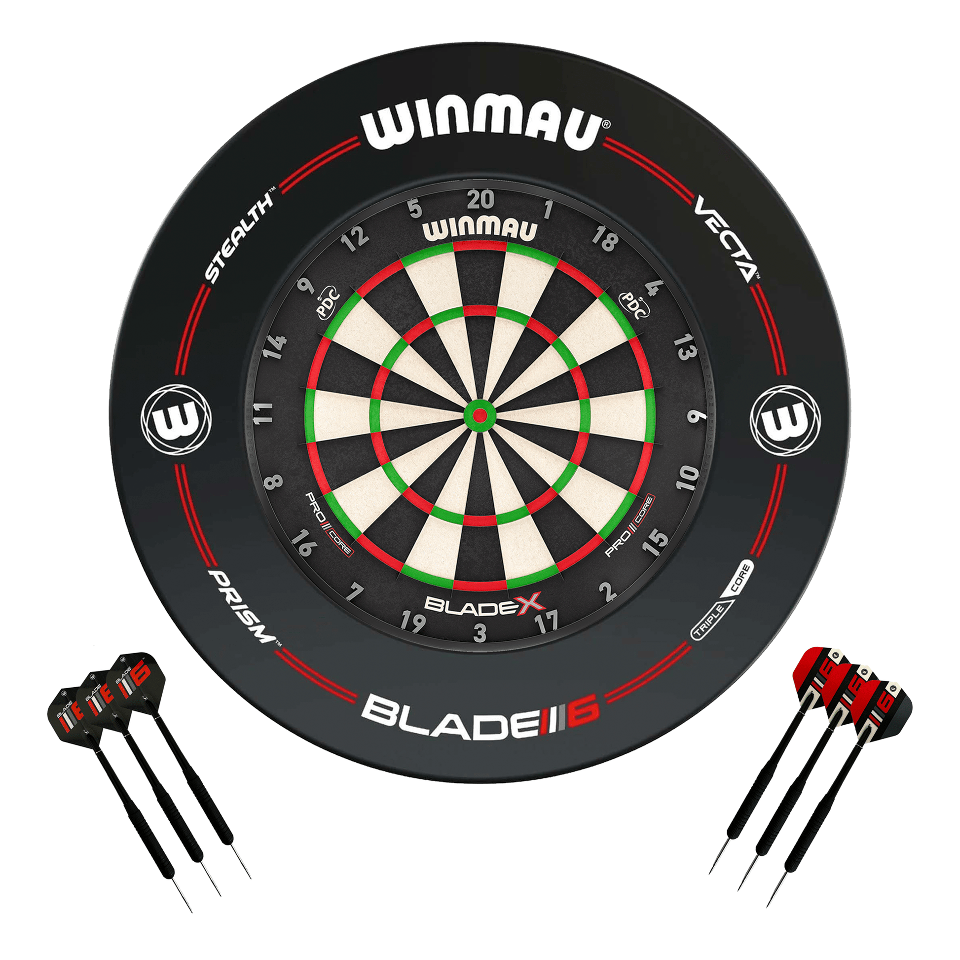 Winmau Blade X Dartboard, Surround & Darts - Complete Darts Set Blade X / Pro-Line Black Boards