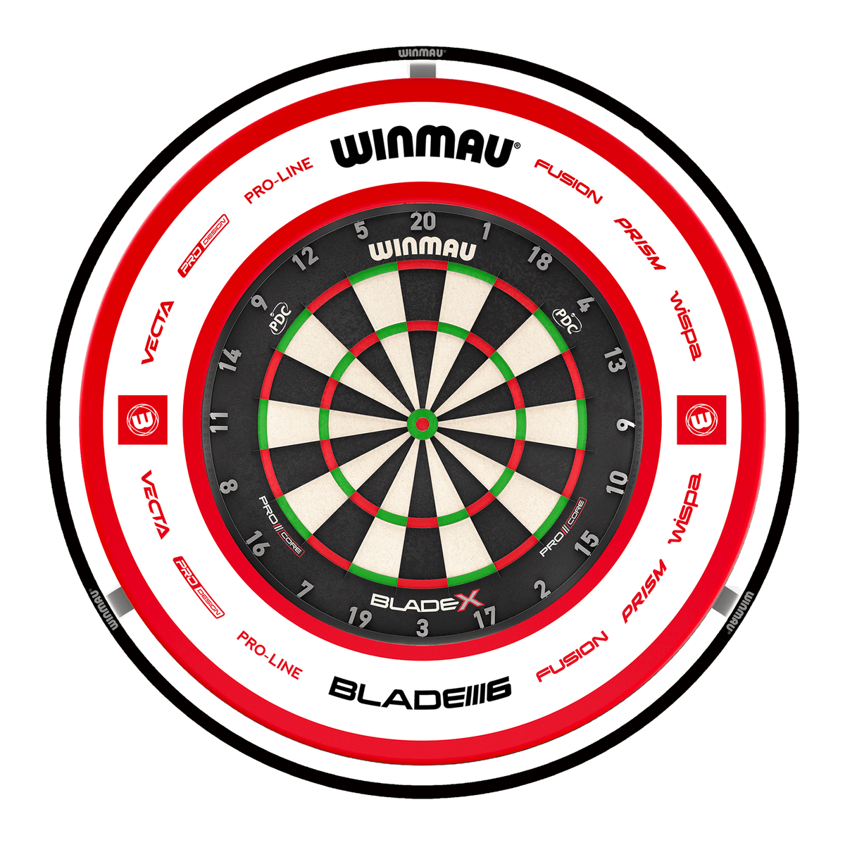 Winmau Blade X Dartboard, Surround & Plasma Light Bundle Dartboard Bundles