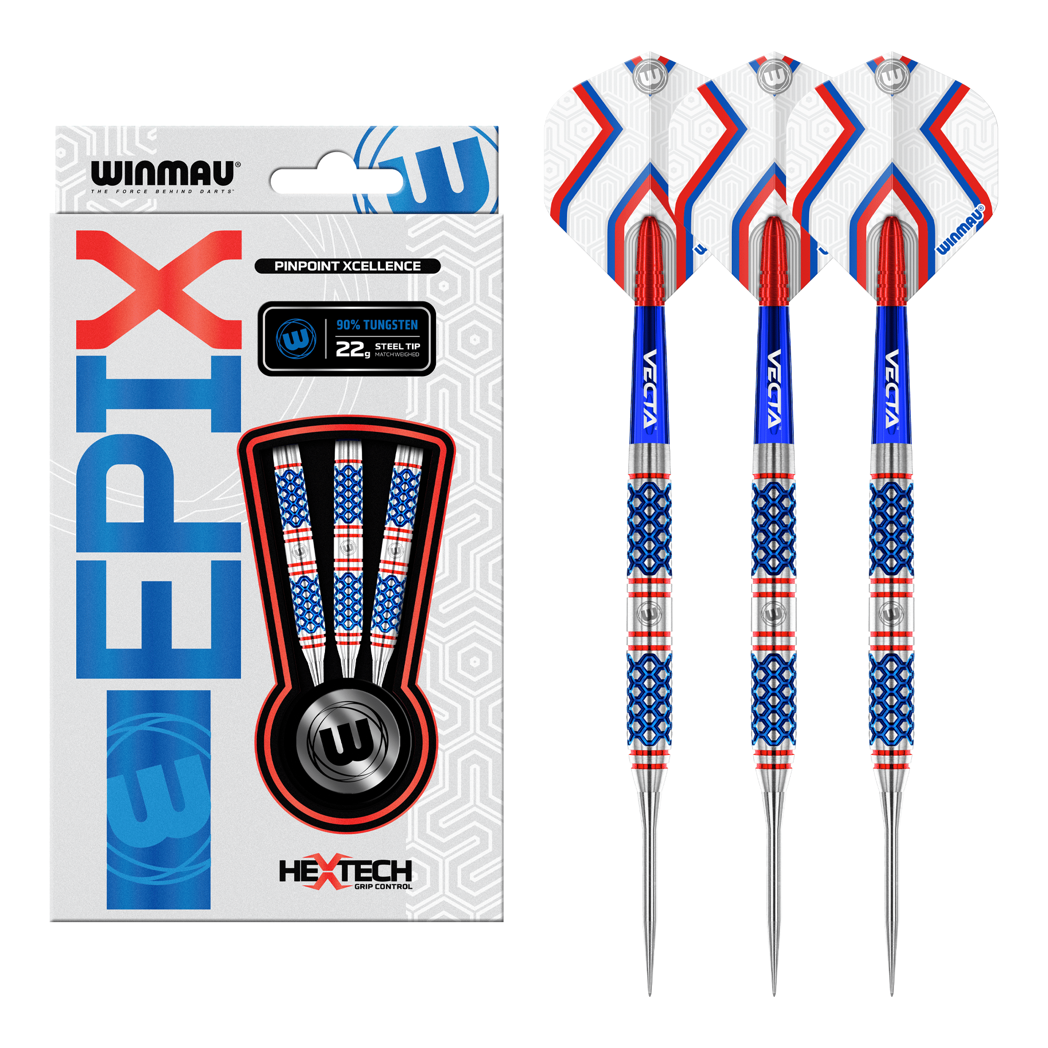Winmau Epix - 90% Tungsten Steel Tip Darts 22 Grams Darts
