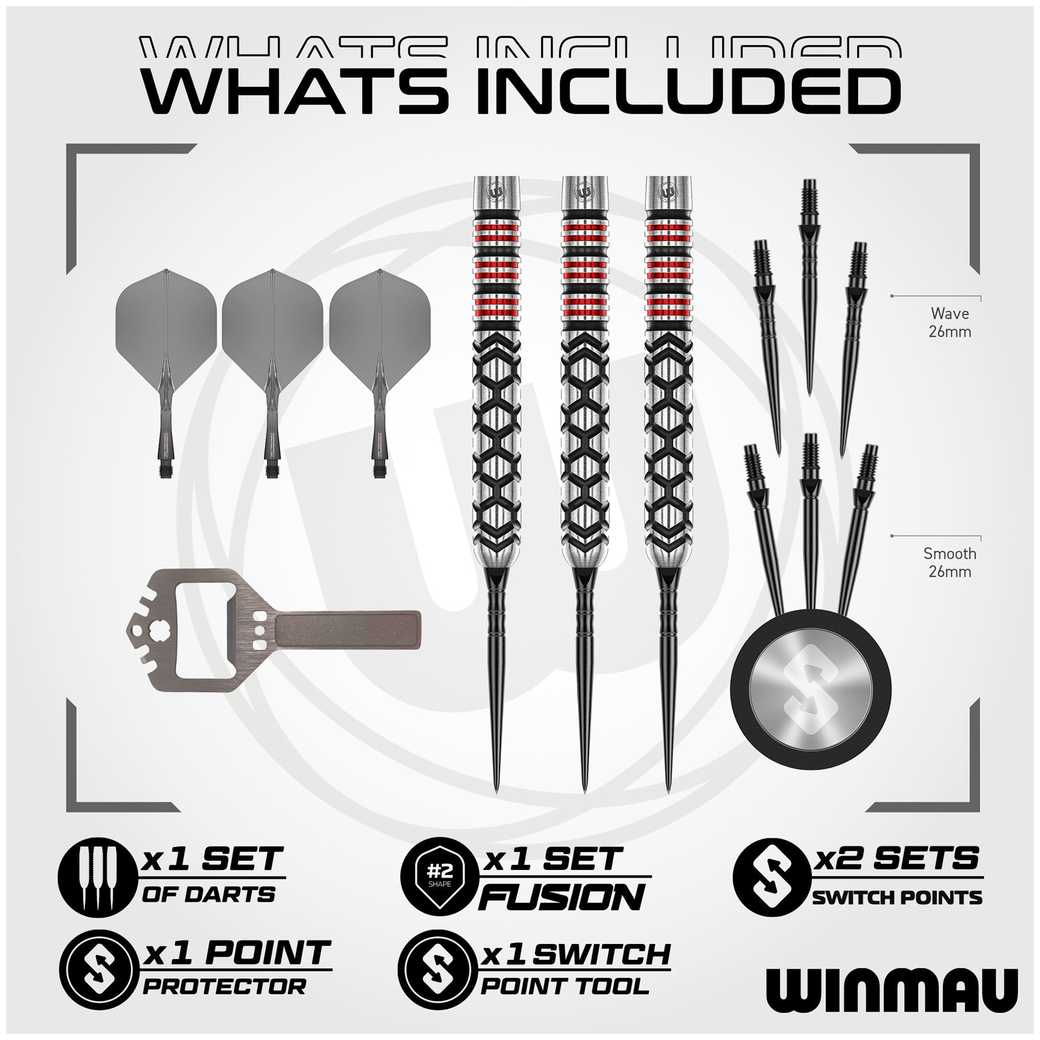 Winmau Fornax Parallel Switch Point - 90% Tungsten Steel Tip Darts Darts
