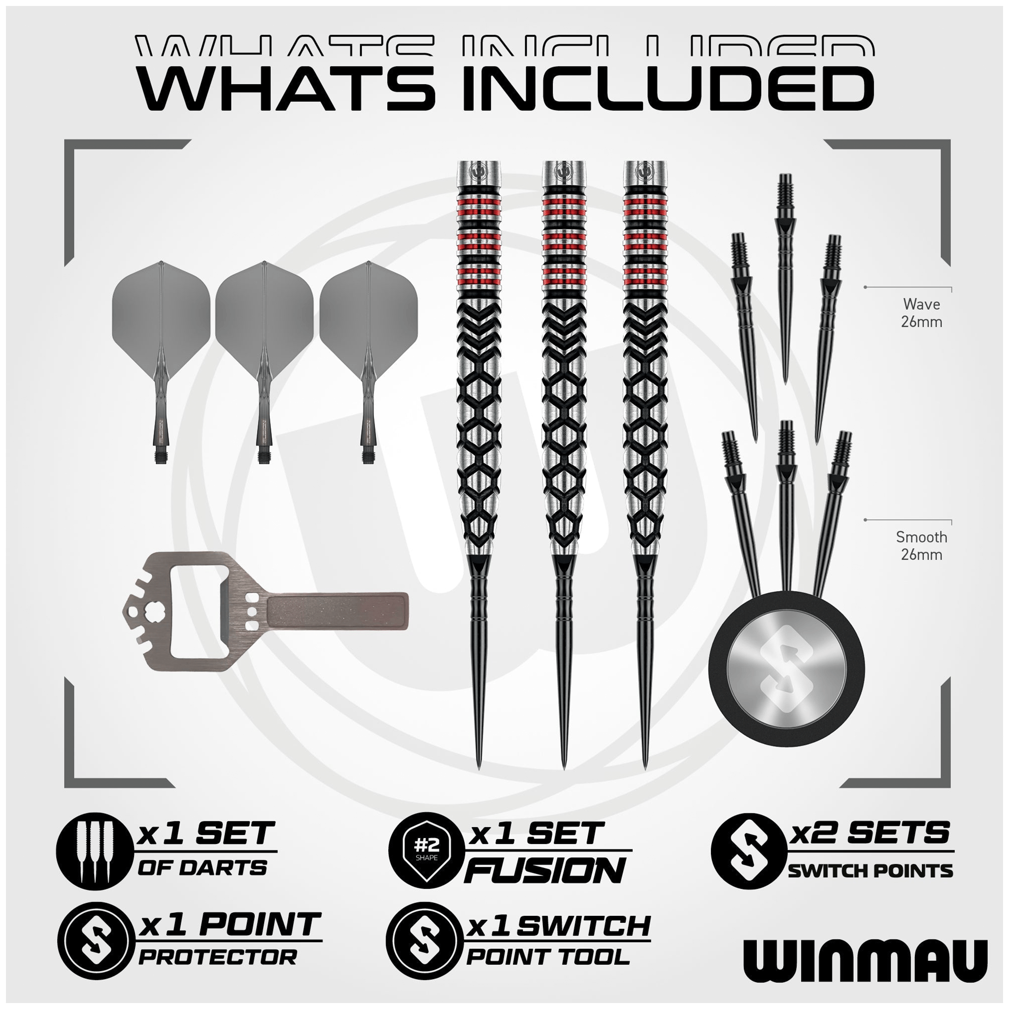 Winmau Fornax Tapered Switch Point - 90% Tungsten Steel Tip Darts Darts