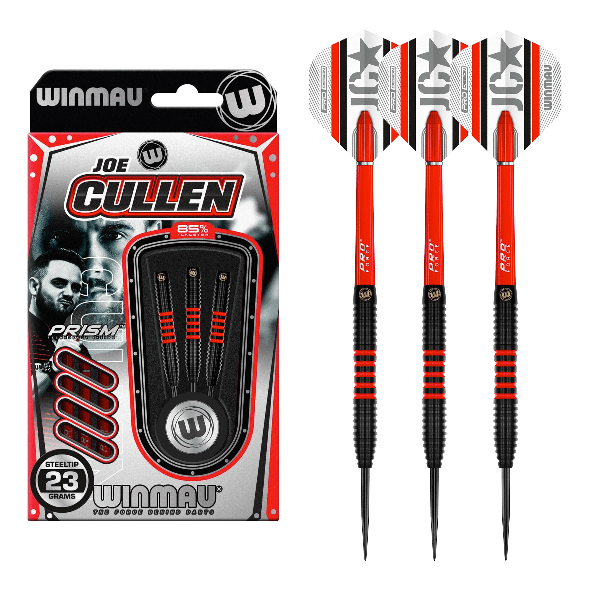 Winmau Joe Cullen Pro Series - 85% Tungsten Steel Tip Darts 23 Grams Darts