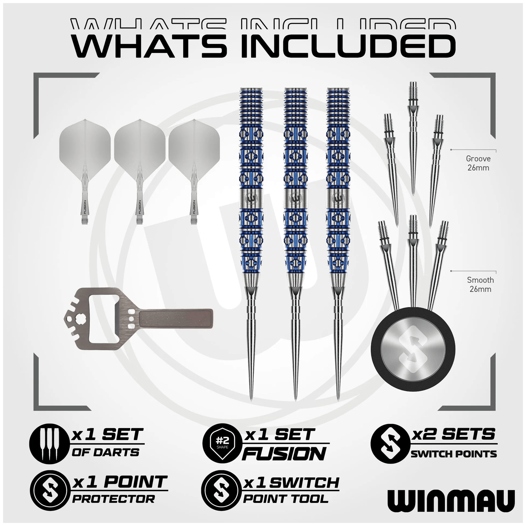 Winmau Lunaris Tapered Switch Point - 90% Tungsten Steel Tip Darts Darts
