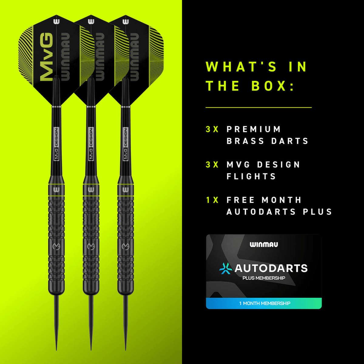 Winmau Michael Van Gerwen Core - Brass Barrel Steel Tip Darts 21 Grams Darts