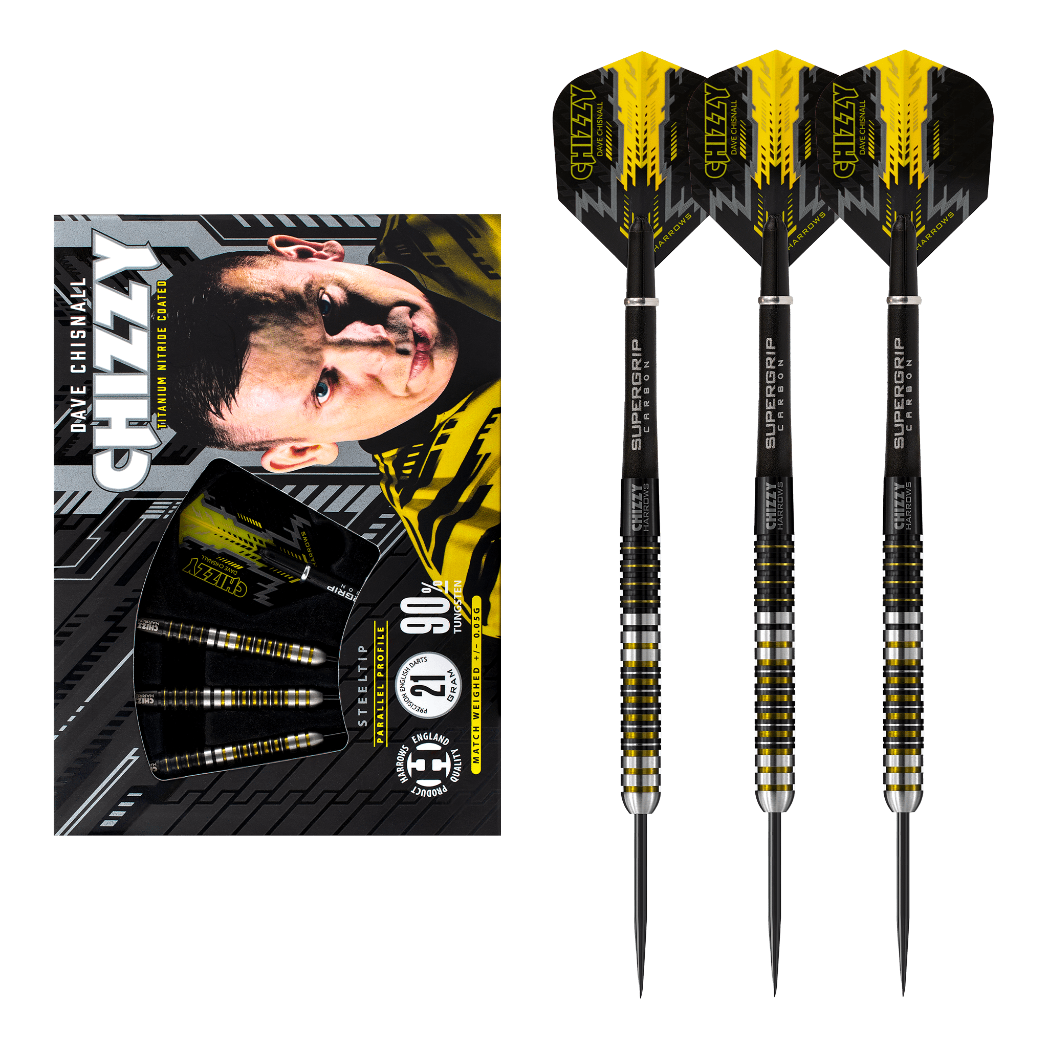 Harrows Chizzy Steel Tip Darts - 90% Tungsten - 21 Grams Darts