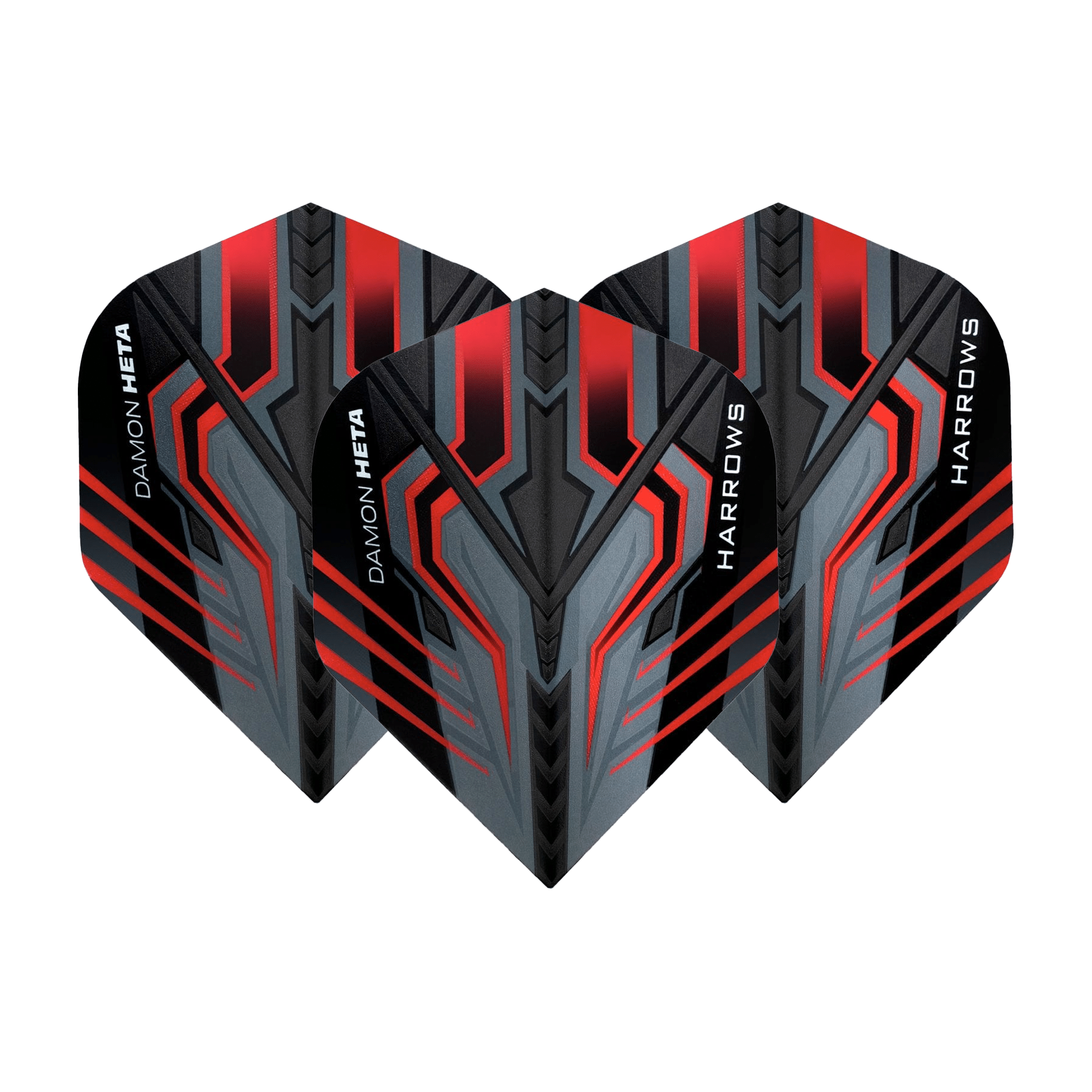 Harrows Damon Heta Prime Standard Dart Flights Red/Black Flights