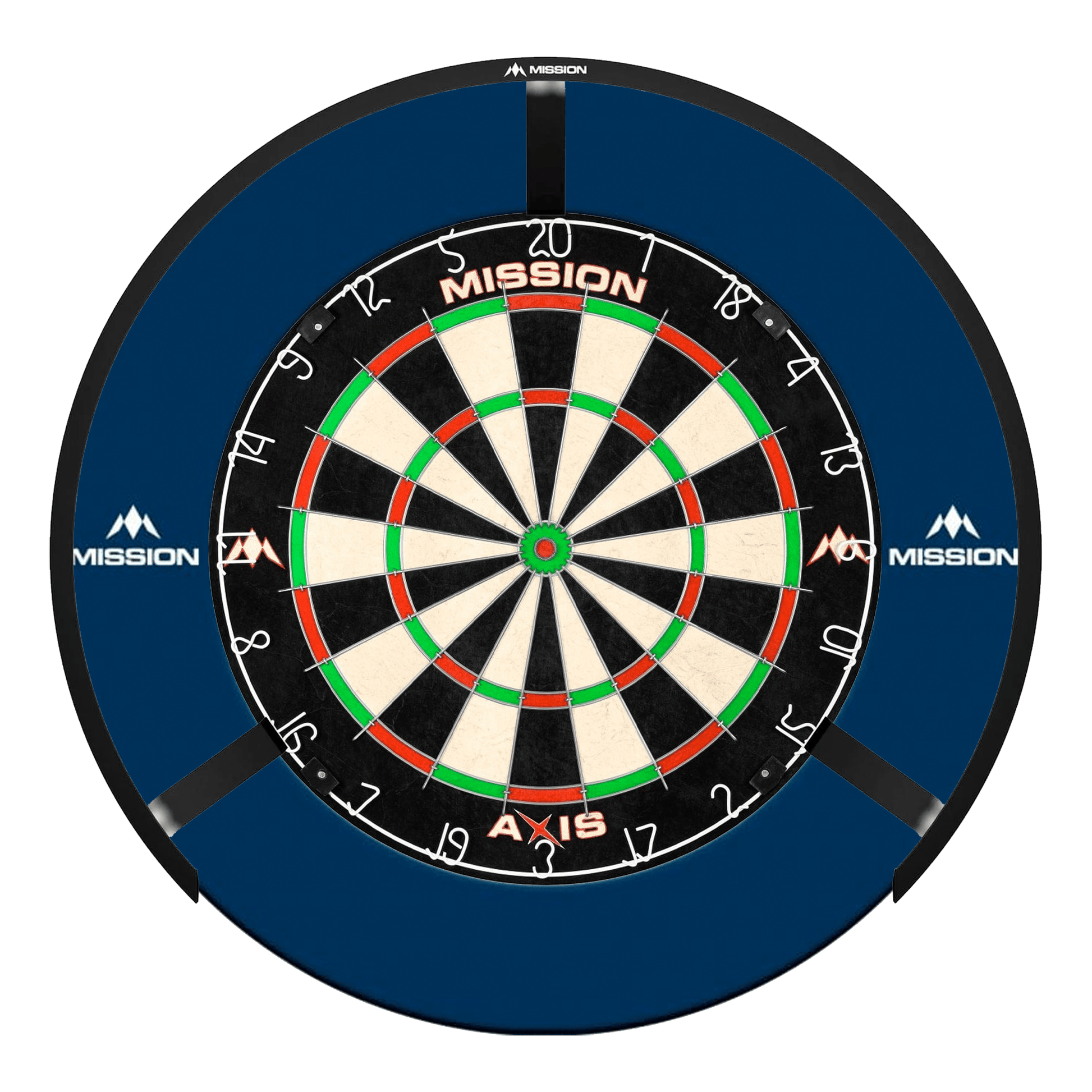 Mission Axis Dartboard, Surround & Light Bundle Blue / Torus 270 Boards
