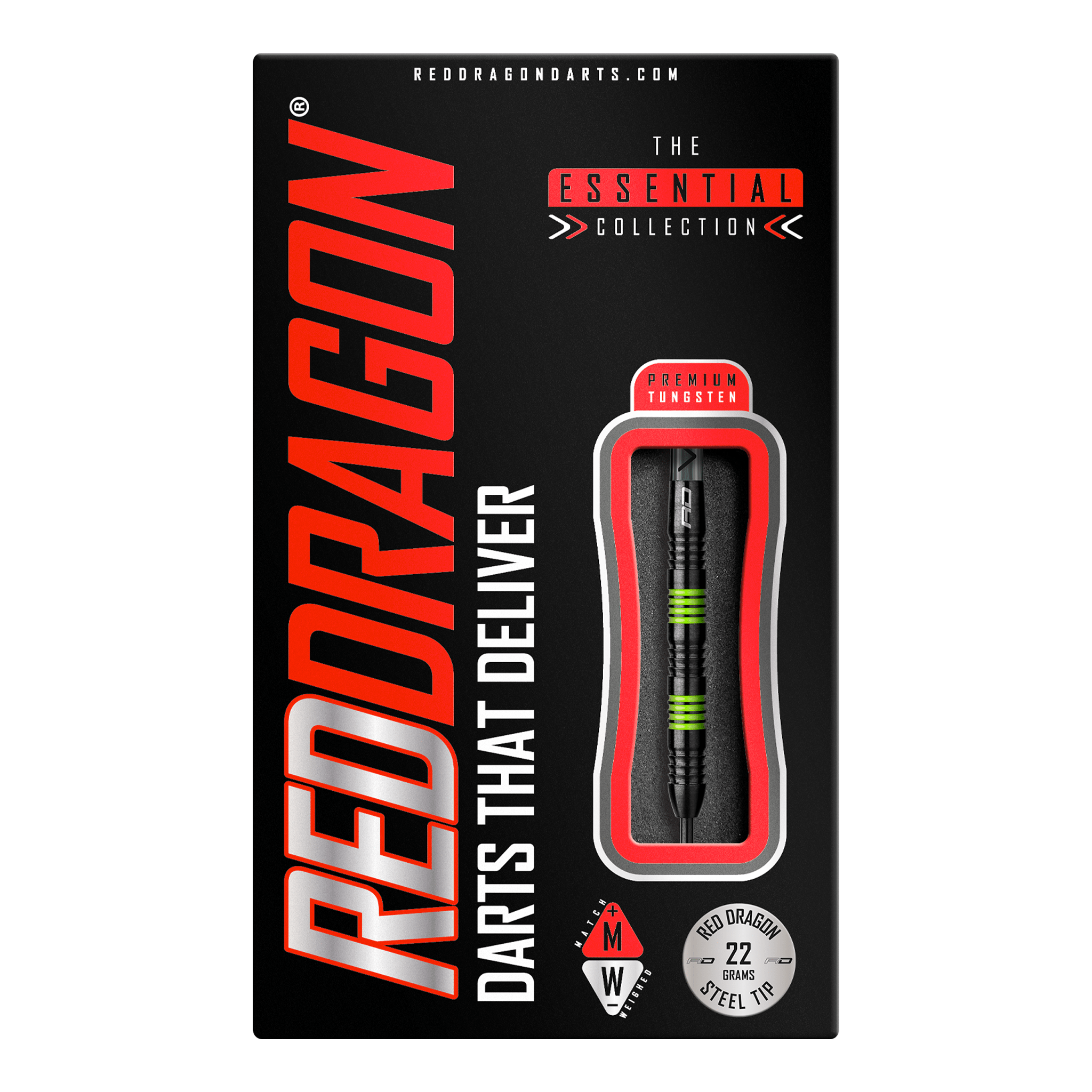 Red Dragon Freestyle Steel Tip Darts - 90% Tungsten - 22 Grams Darts