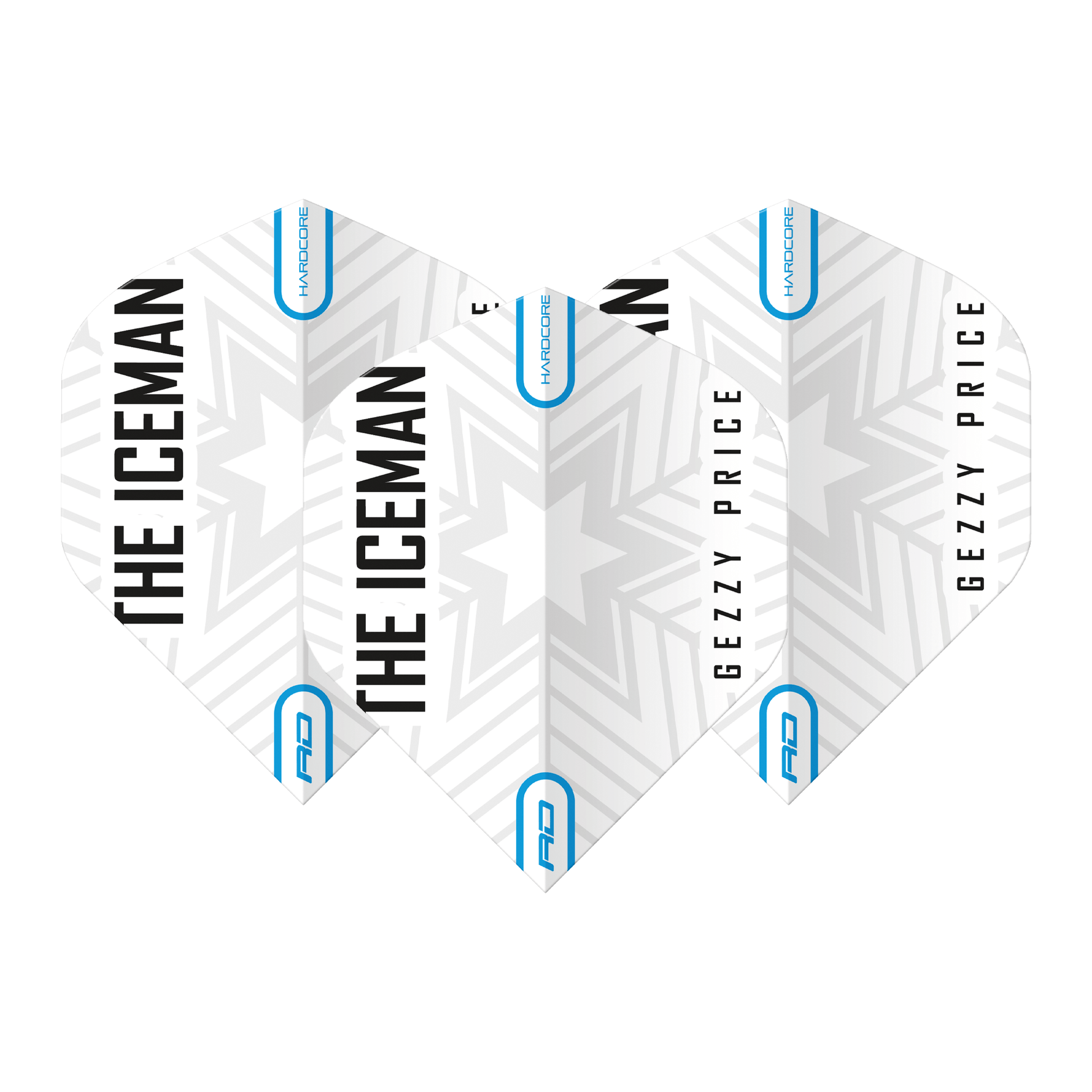 Red Dragon Gerwyn Price Hardcore Snowflake Standard Dart Flights White/Grey Flights