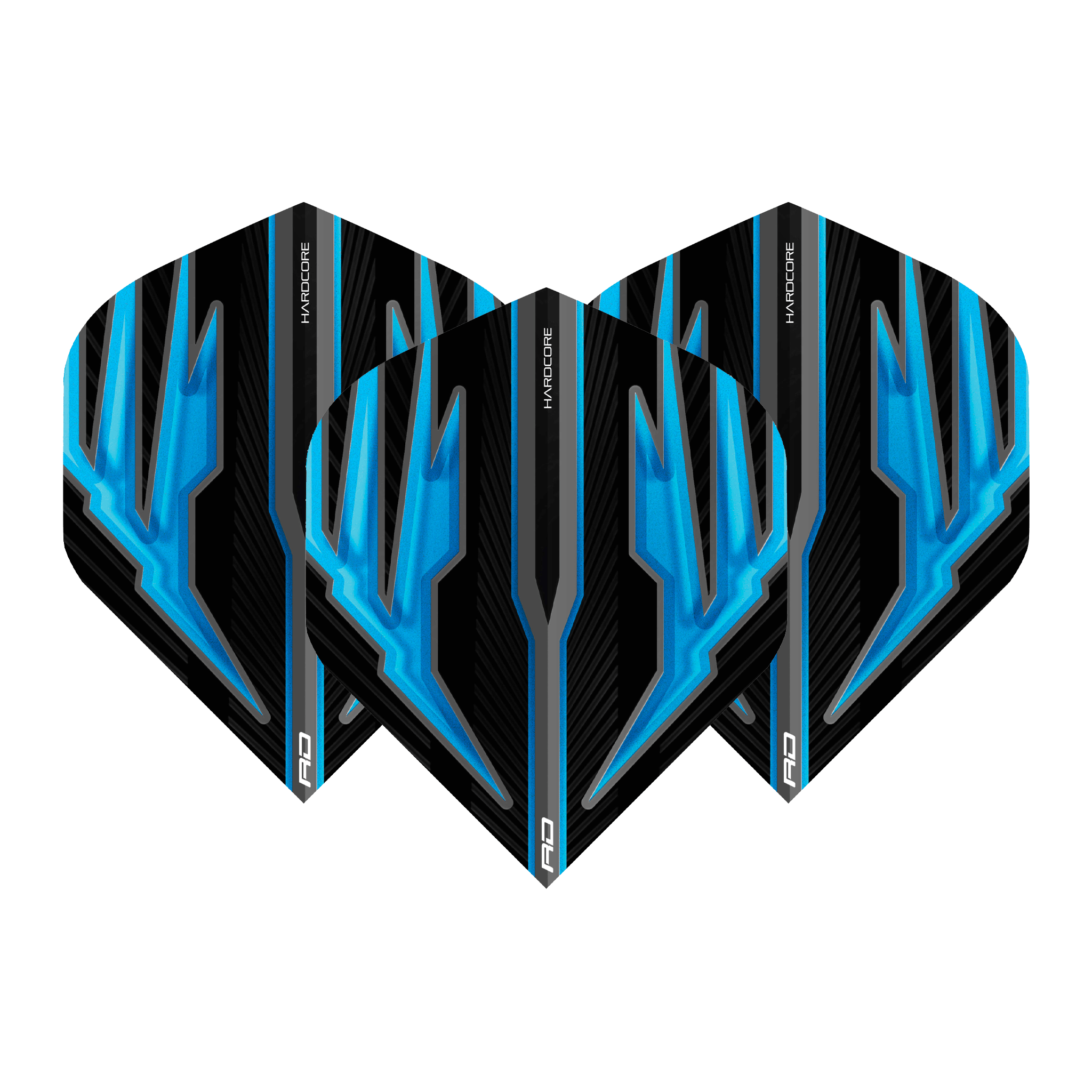 Red Dragon Hardcore Radical Black Standard Dart Flights Black/Blue Flights
