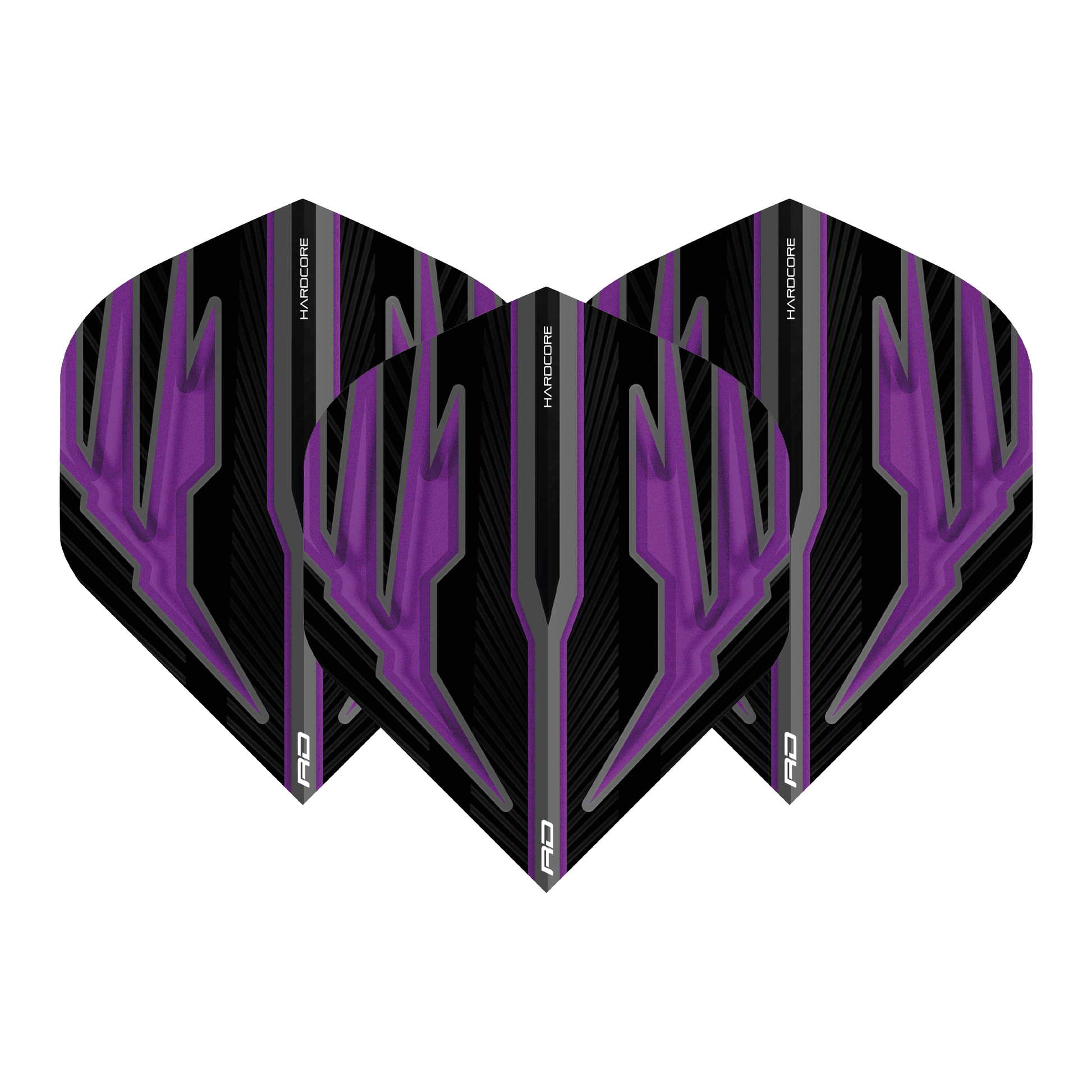 Red Dragon Hardcore Radical Black Standard Dart Flights Black/Purple Flights