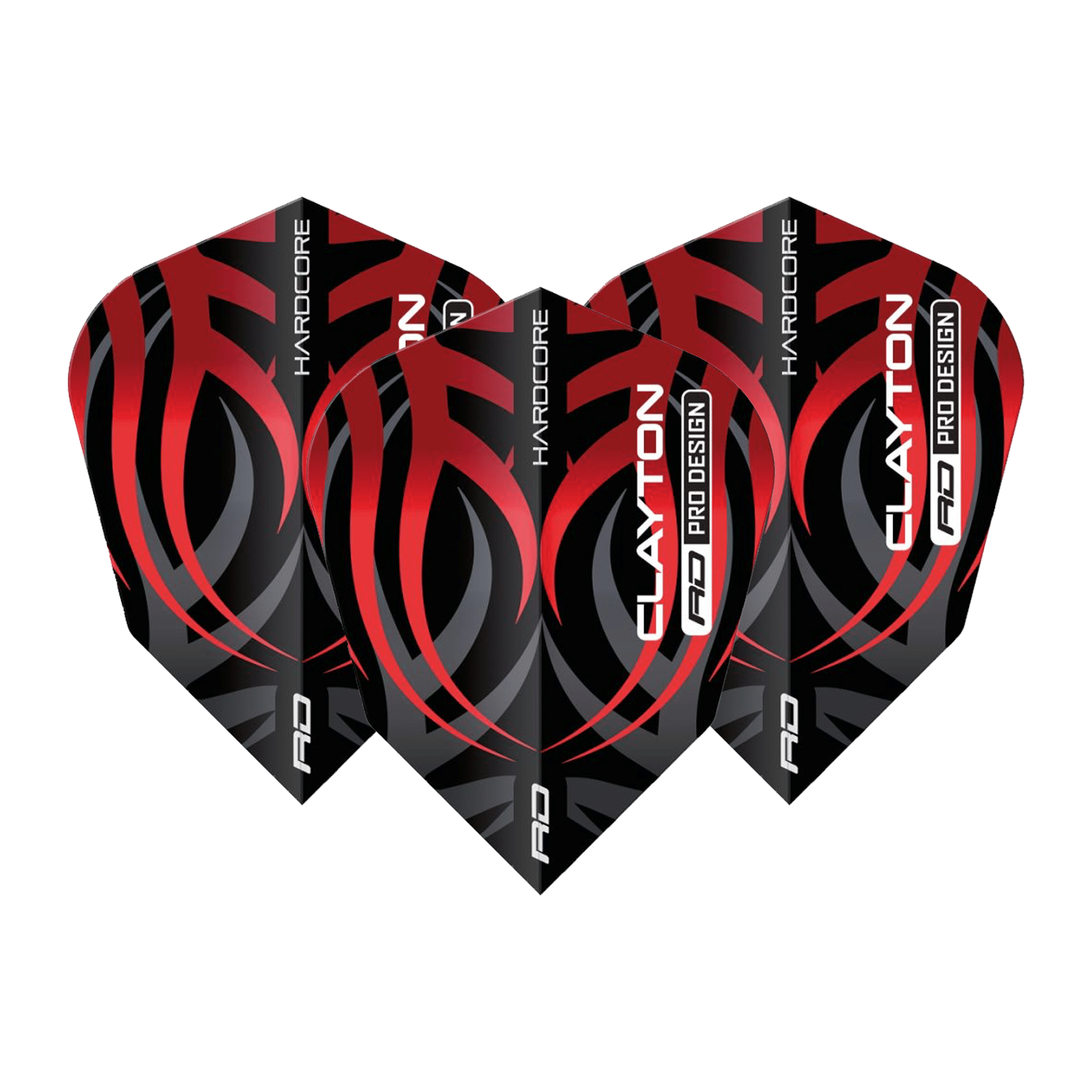 Red Dragon Jonny Clayton Pro Design - Hardcore Dart Flights V-Standard / Tribal Black Flights