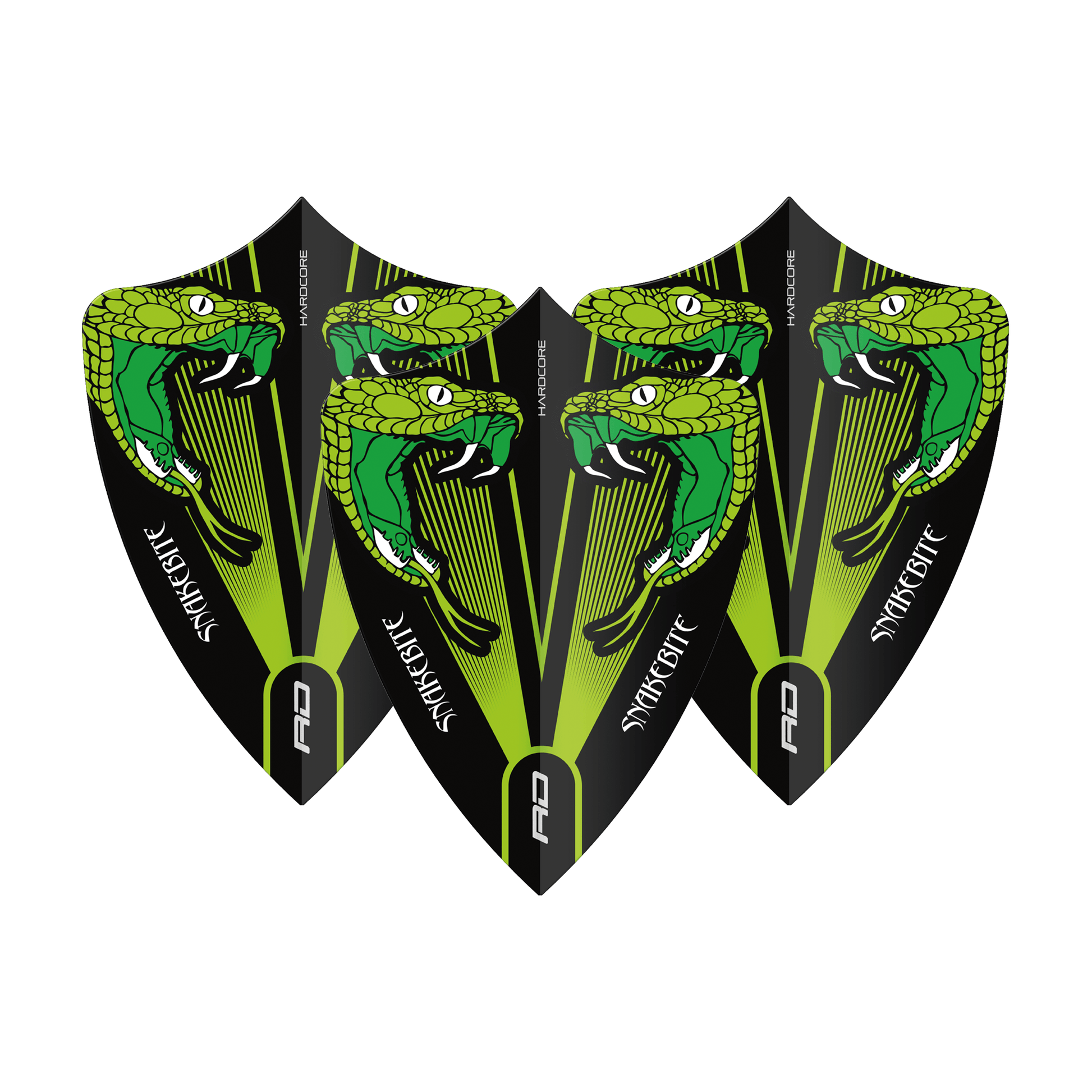 Red Dragon Peter Wright Double Snake Head - Hardcore Dart Flights Freestyle / Green Flights
