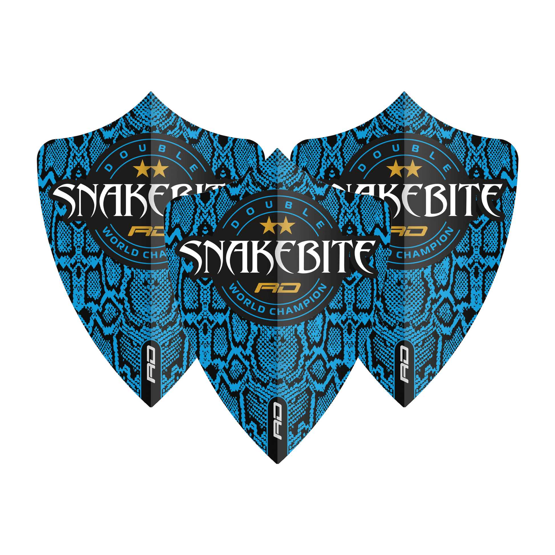 Red Dragon Peter Wright Double World Champion - Hardcore Ionic Dart Flights Freestyle / Blue Snake Skin Flights