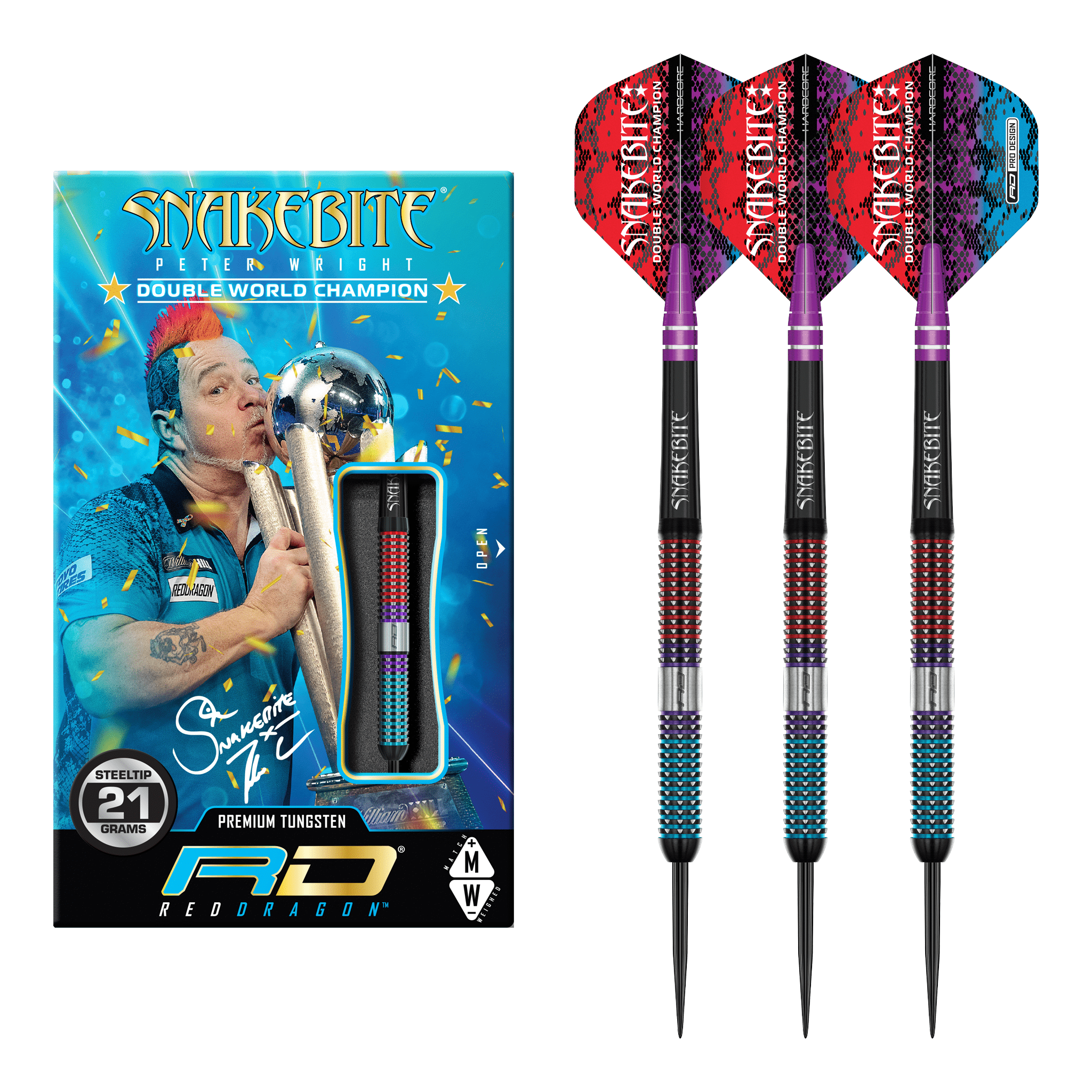 Red Dragon Peter Wright Spirit - 90% Tungsten Steel Tip Darts Darts