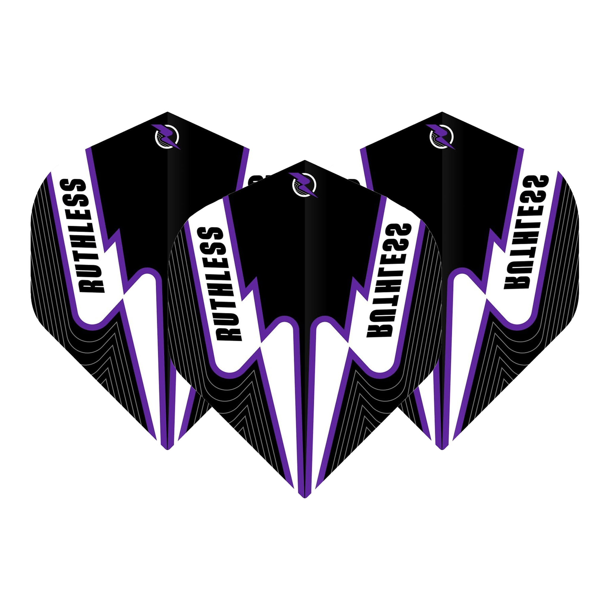 Ruthless Power Surge - Dart Flights No. 2 / Black & Purple Flights