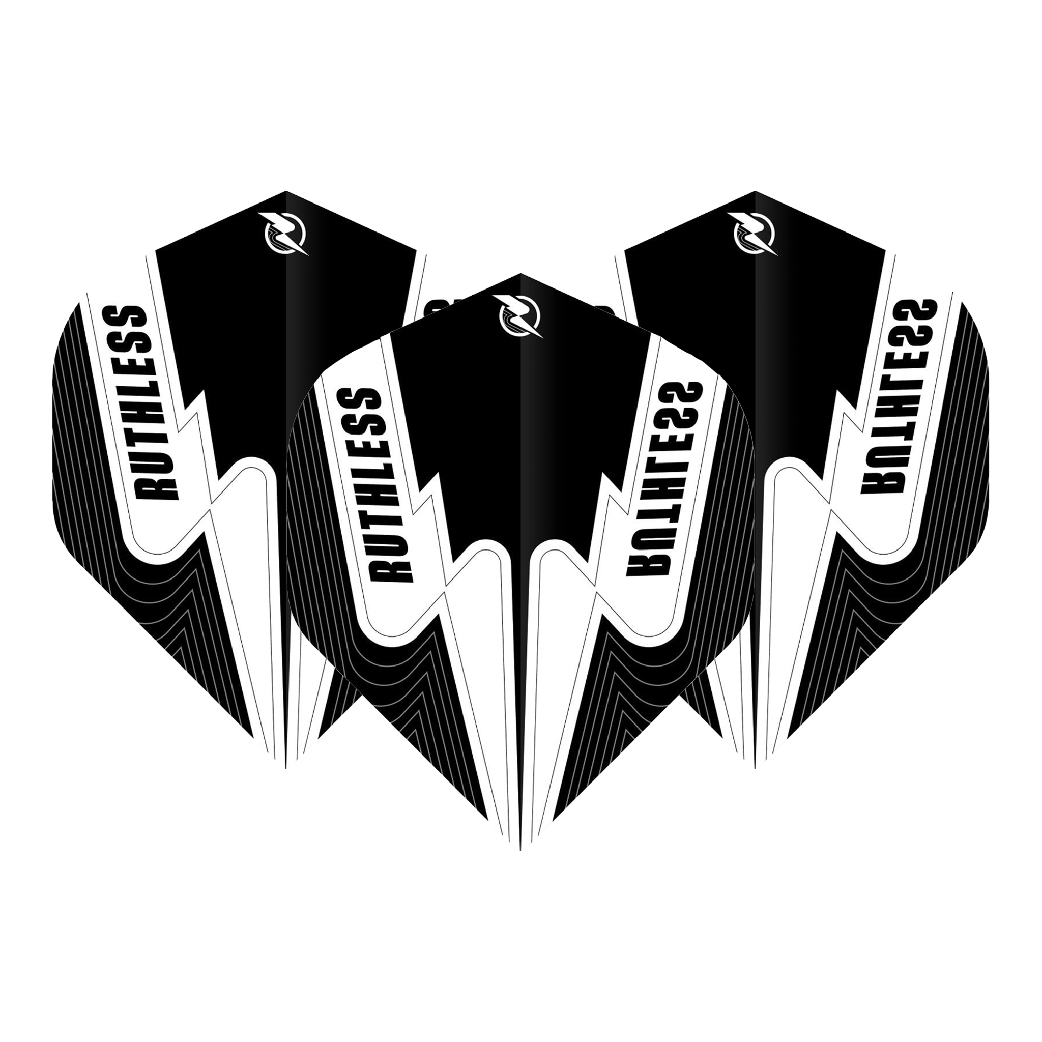 Ruthless Power Surge - Dart Flights No. 2 / Black & White Flights