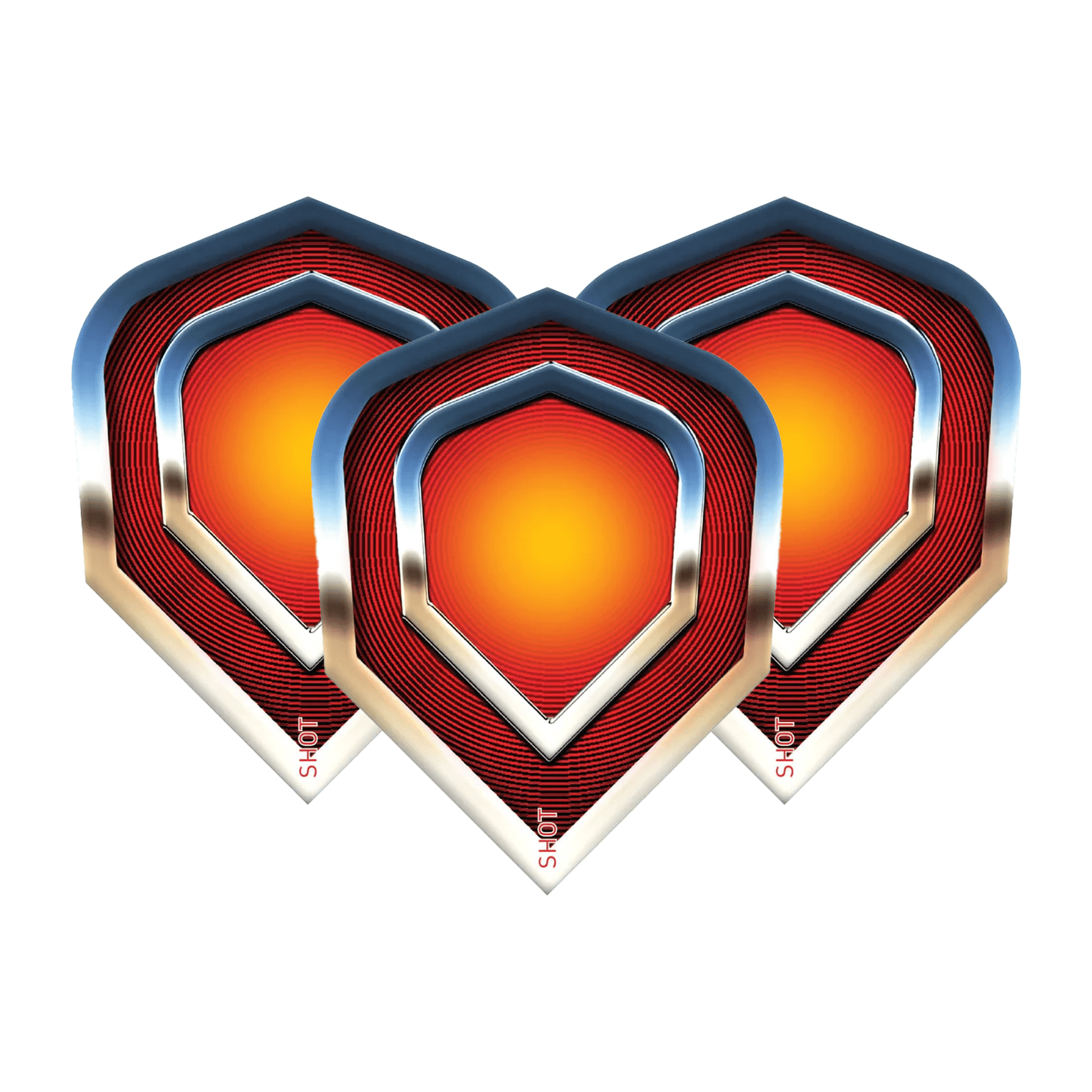 Shot Americana Chrome - Dart Flights Small Standard / Red Flights