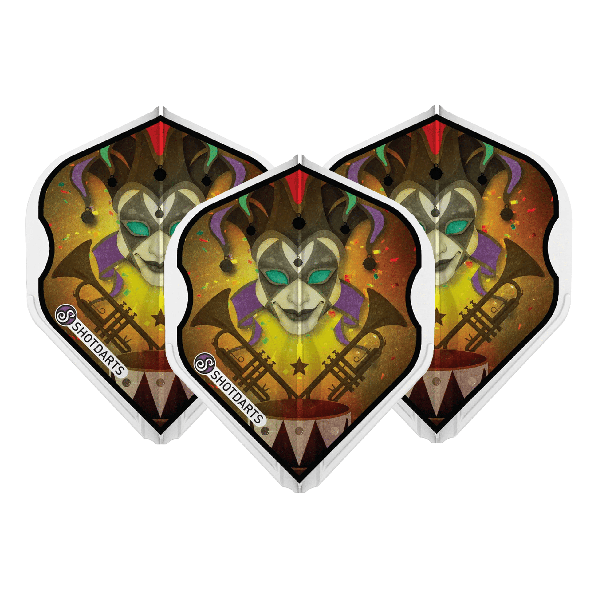 Shot Americana Jester - Moulded Dart Flights L-Style / Black Flights