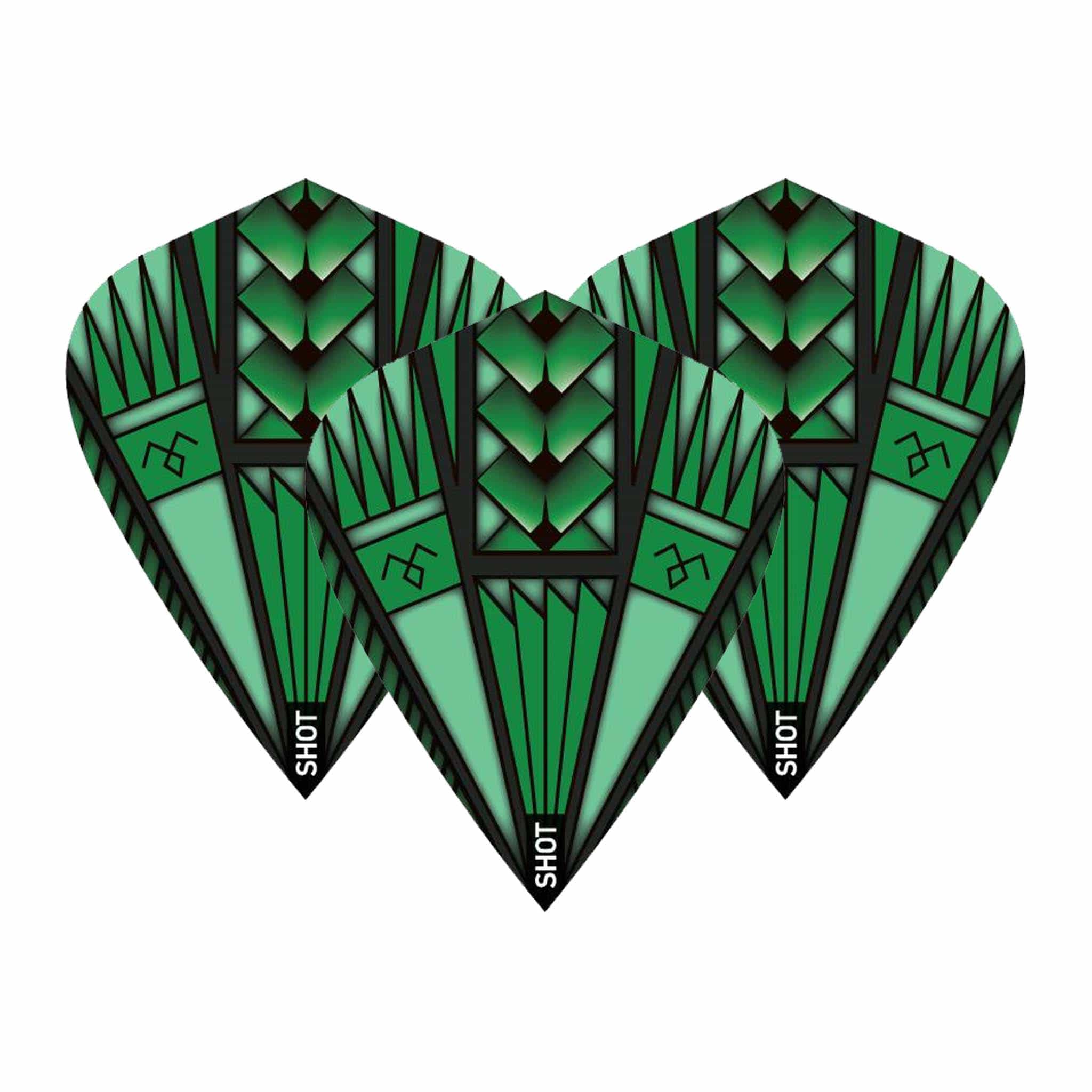 Shot Armour - Dart Flights Kite / Green Flights