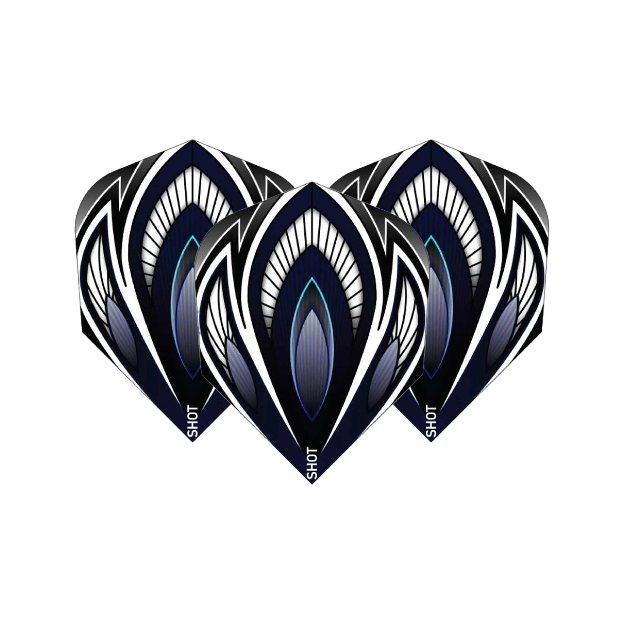 Shot Birds of Prey Falcon Small Standard Dart Flights Black/White Flights