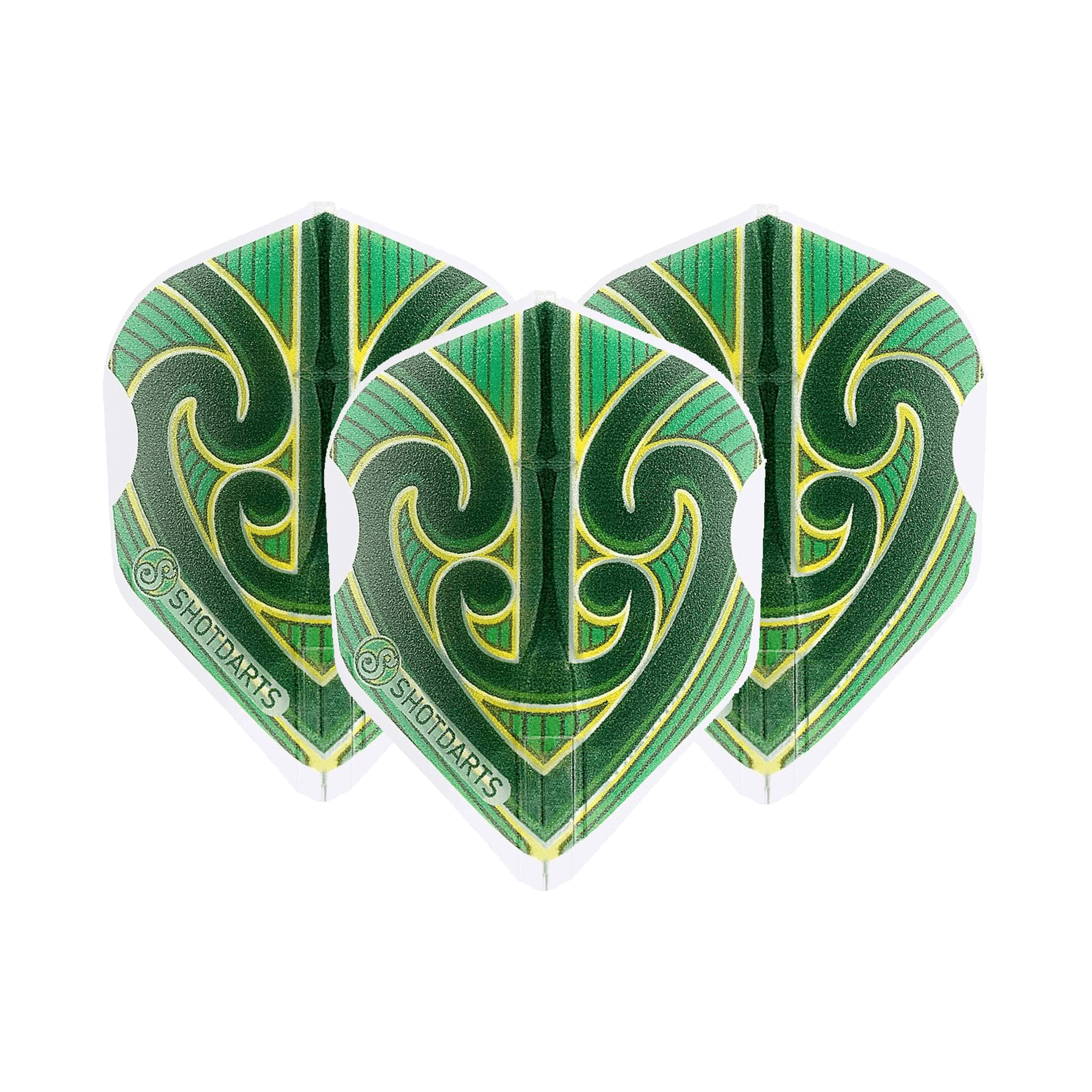Shot Toa KotaKota L-Style EZ Shape Moulded Dart Flights Green Flights