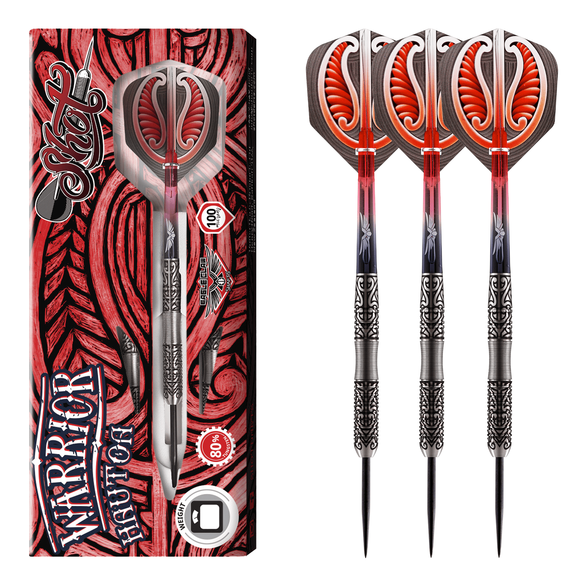 Shot Warrior Hautoa Steel Tip Darts - 80% Tungsten - 22 Grams Darts
