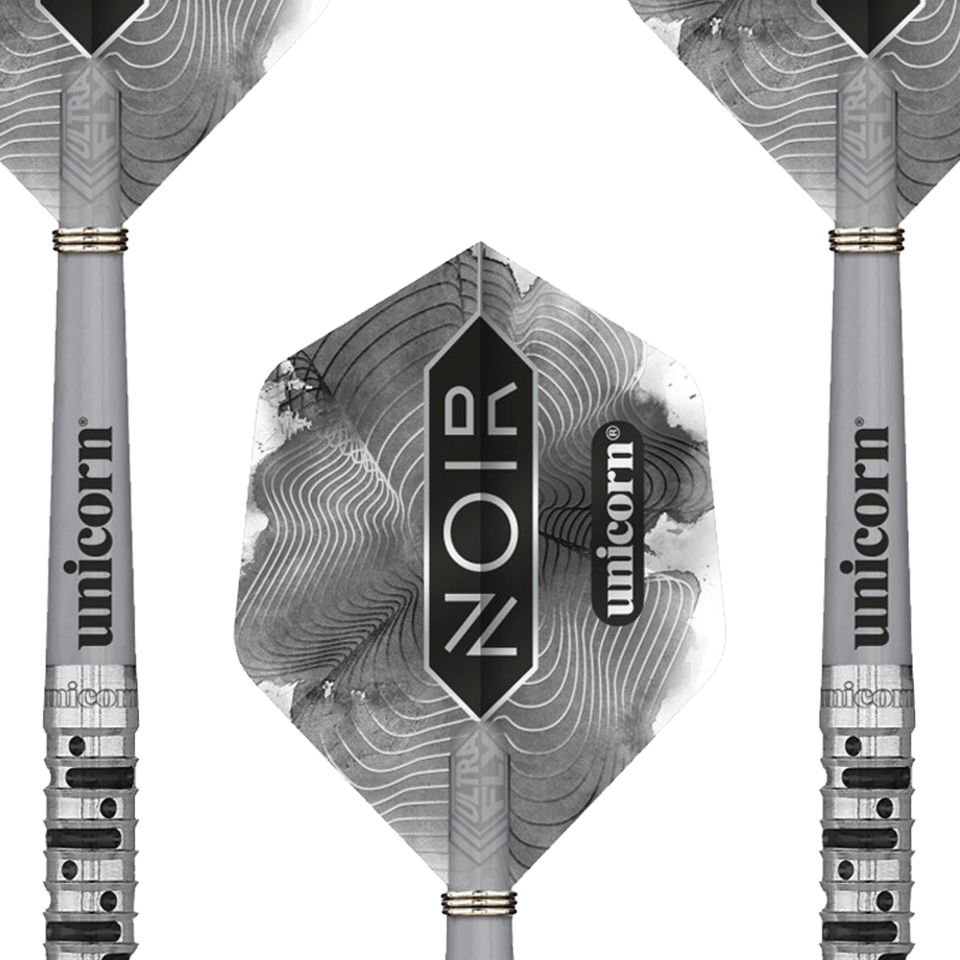 Unicorn Gary Anderson Noir Phase 5 Steel Tip Darts - 90% Tungsten - 21 Grams Darts