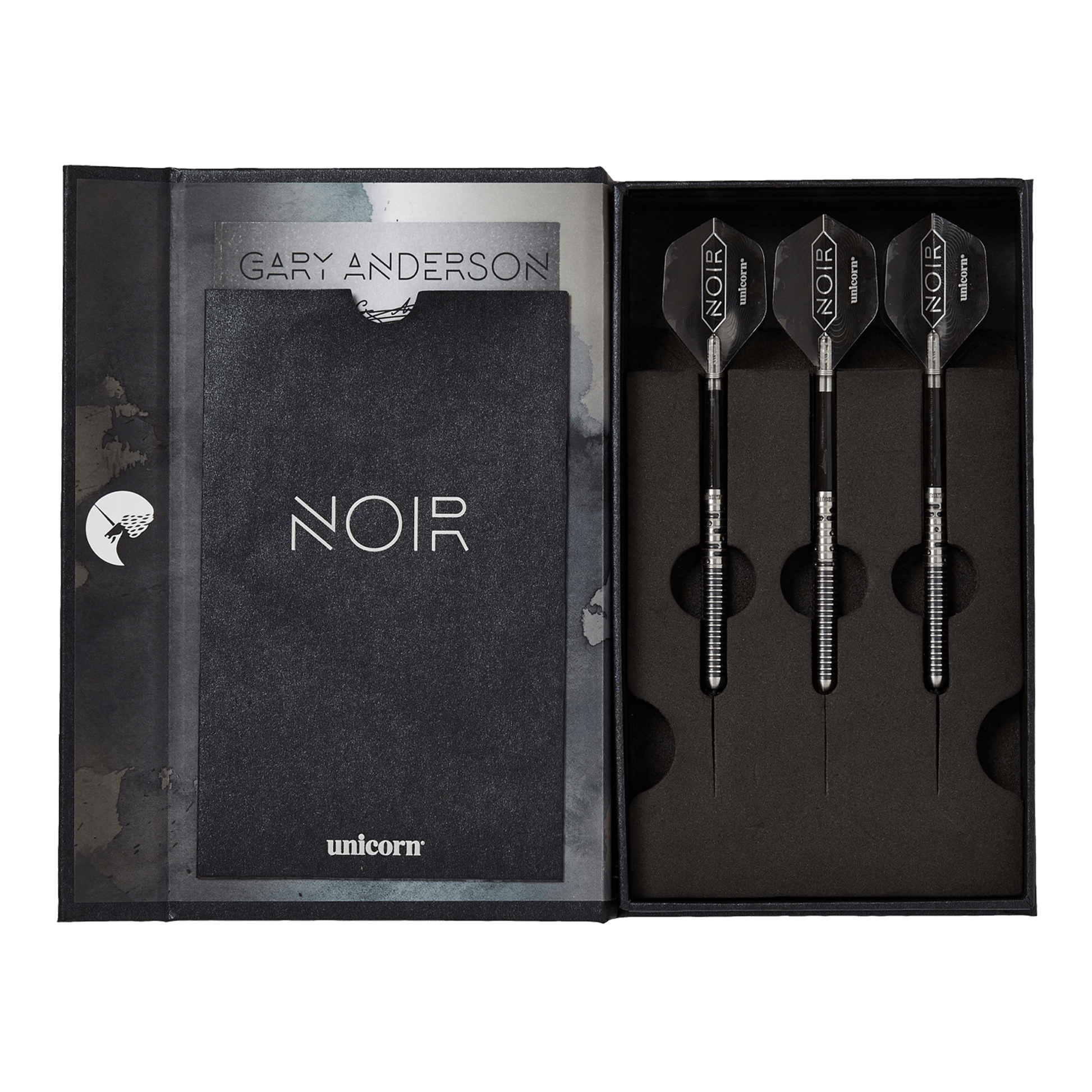 Unicorn Gary Anderson Noir Phase 5 Steel Tip Darts - 90% Tungsten - 21 Grams Darts