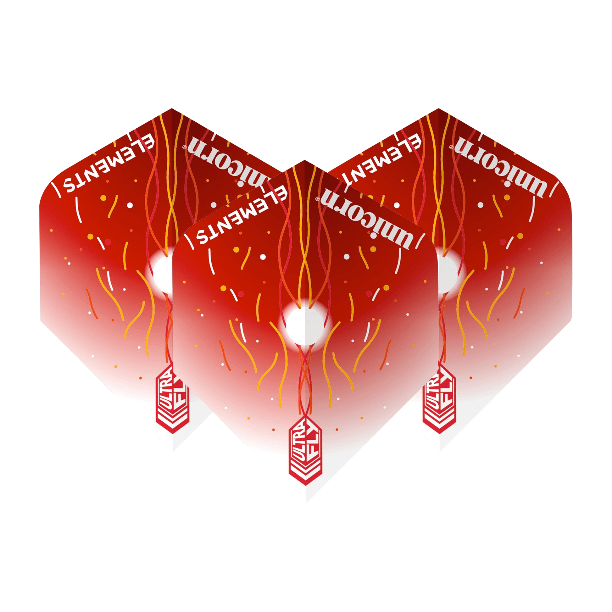 Unicorn Ultrafly Elements Big Wing Dart Flights Firestorm Red Flights