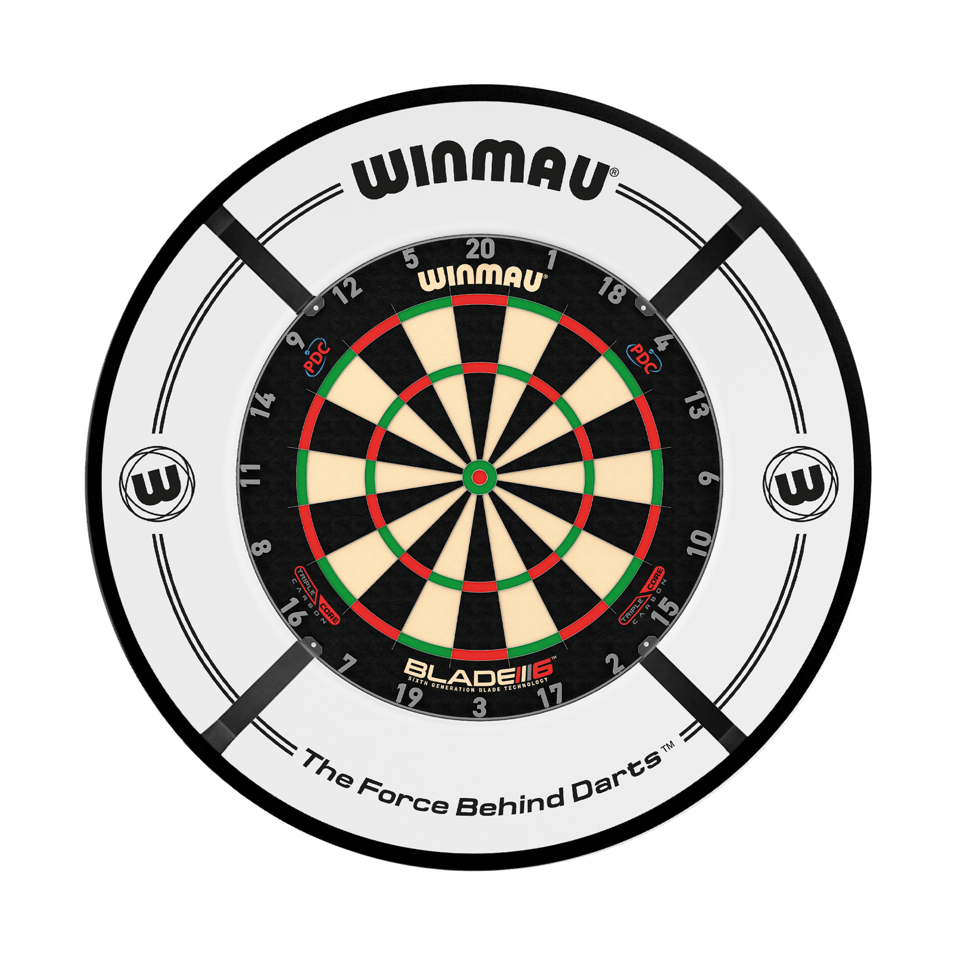 Winmau Blade 6 Dartboard, Surround & Light Bundle Blade 6 Triple Core / White / Target Corona Vision Boards