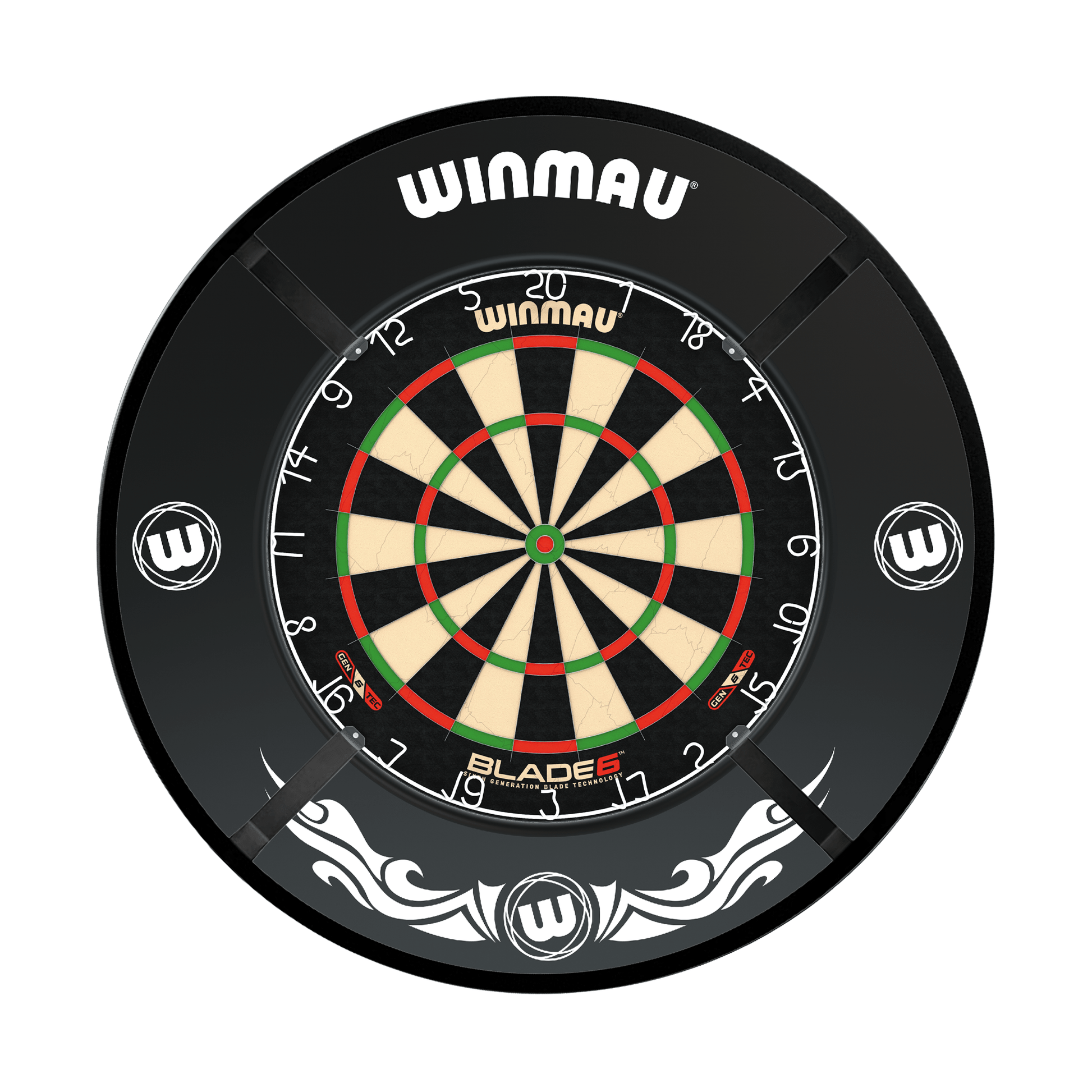 Winmau Blade 6 Dartboard, Surround & Light Bundle Boards