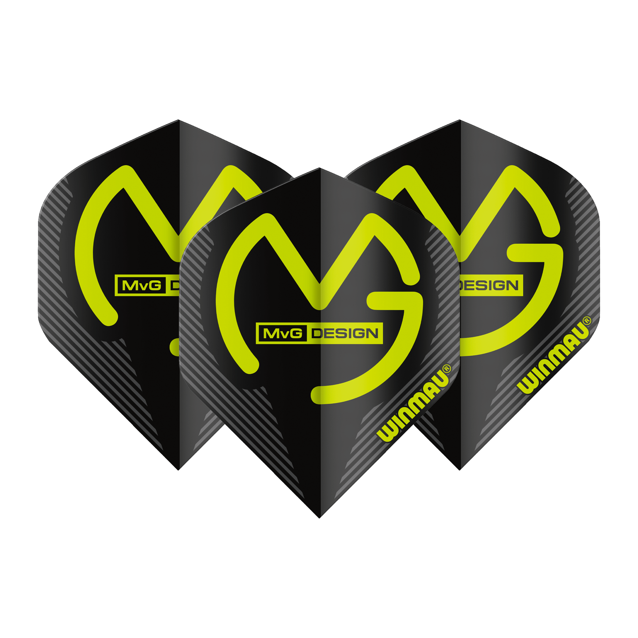 Winmau MVG Mega Standard Dart Flights Black/Green Flights