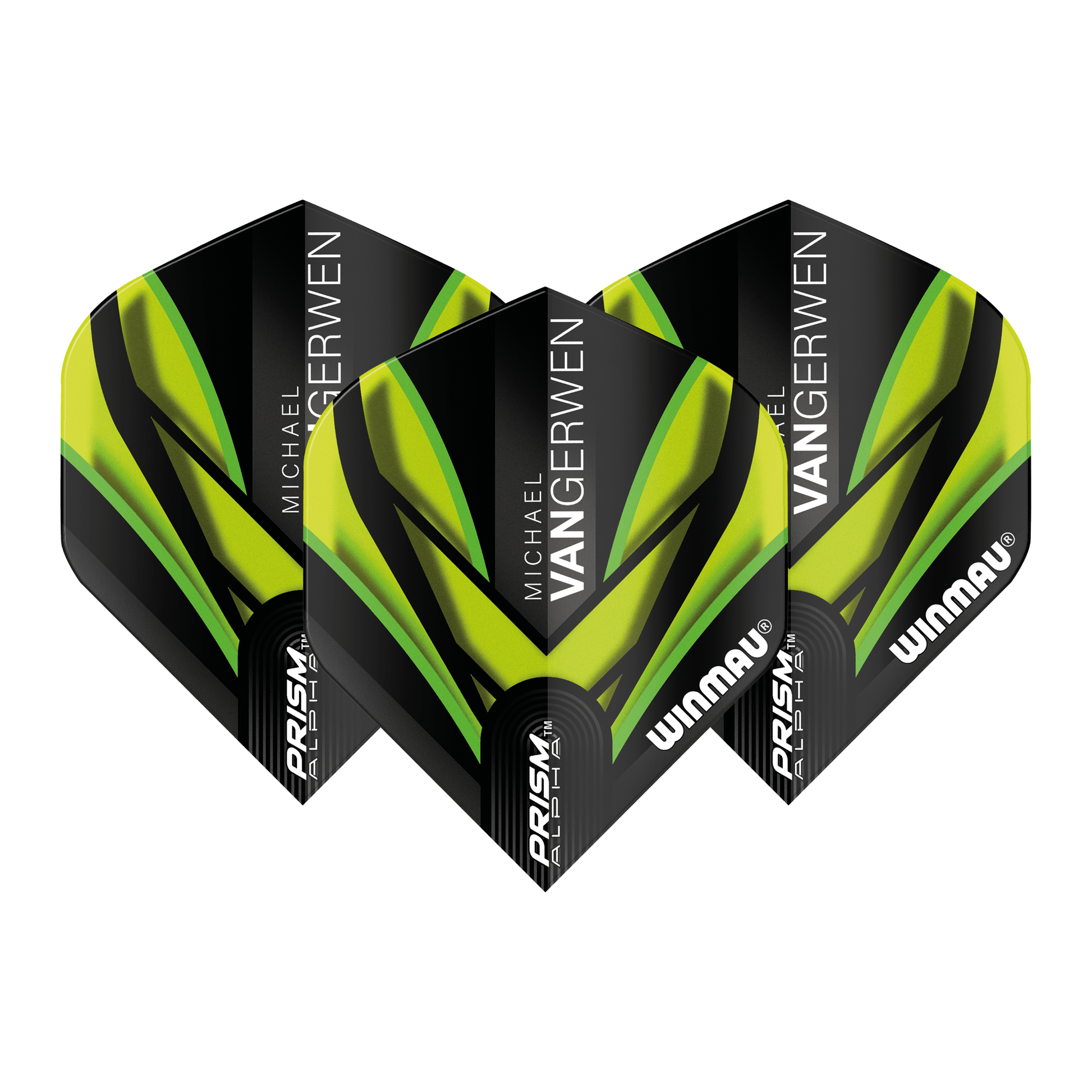 Winmau MVG Prism Alpha Standard Dart Flights Black/Green Flights