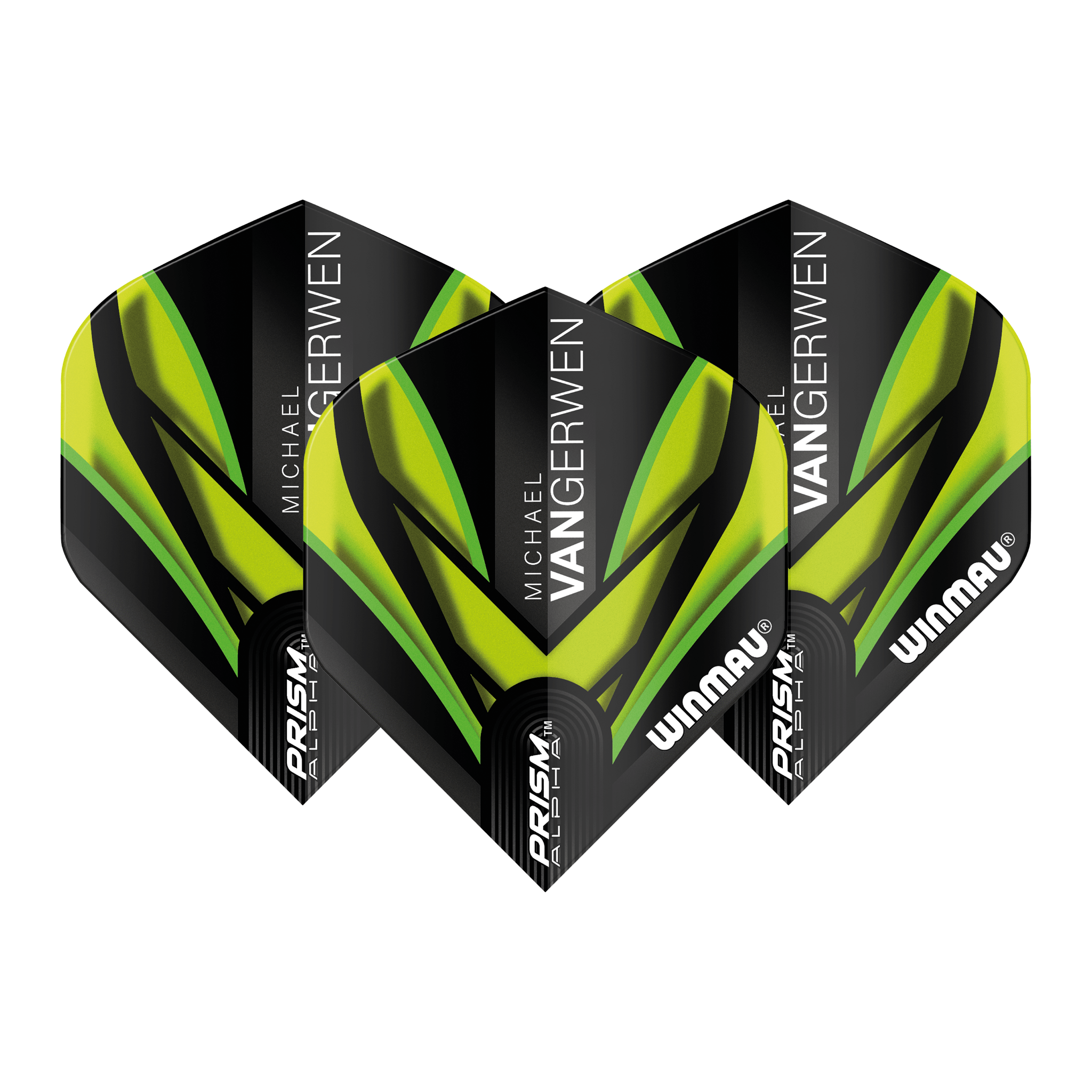 Winmau MVG Prism Alpha Standard Dart Flights Black/Green Flights