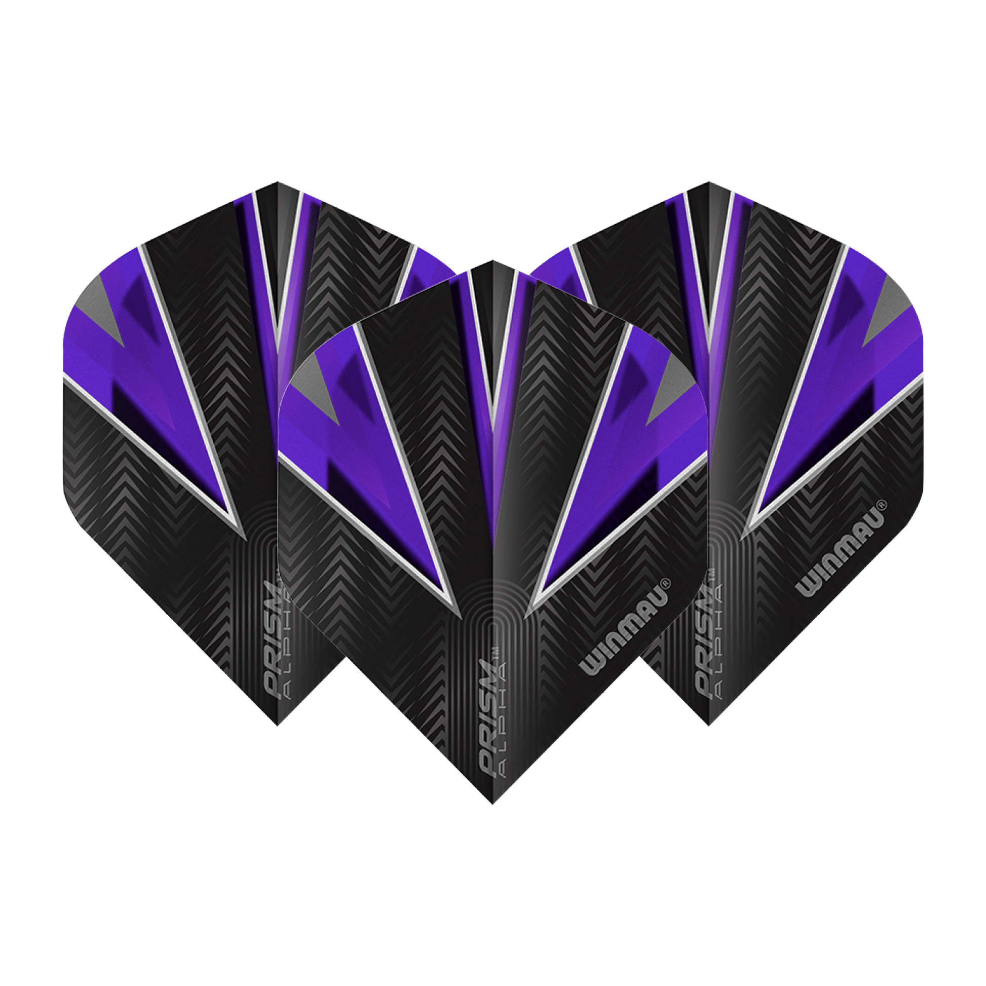 Winmau Prism Alpha Black Standard Dart Flights Black/Purple Flights